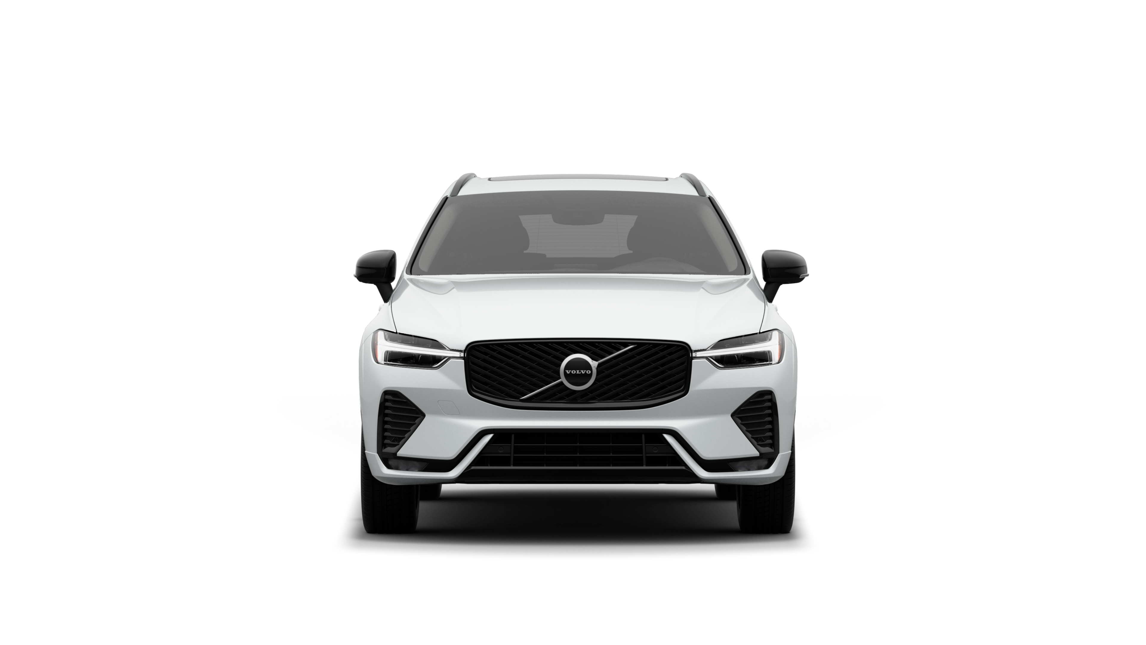 Vue avant d’une Volvo dans un studio uni.