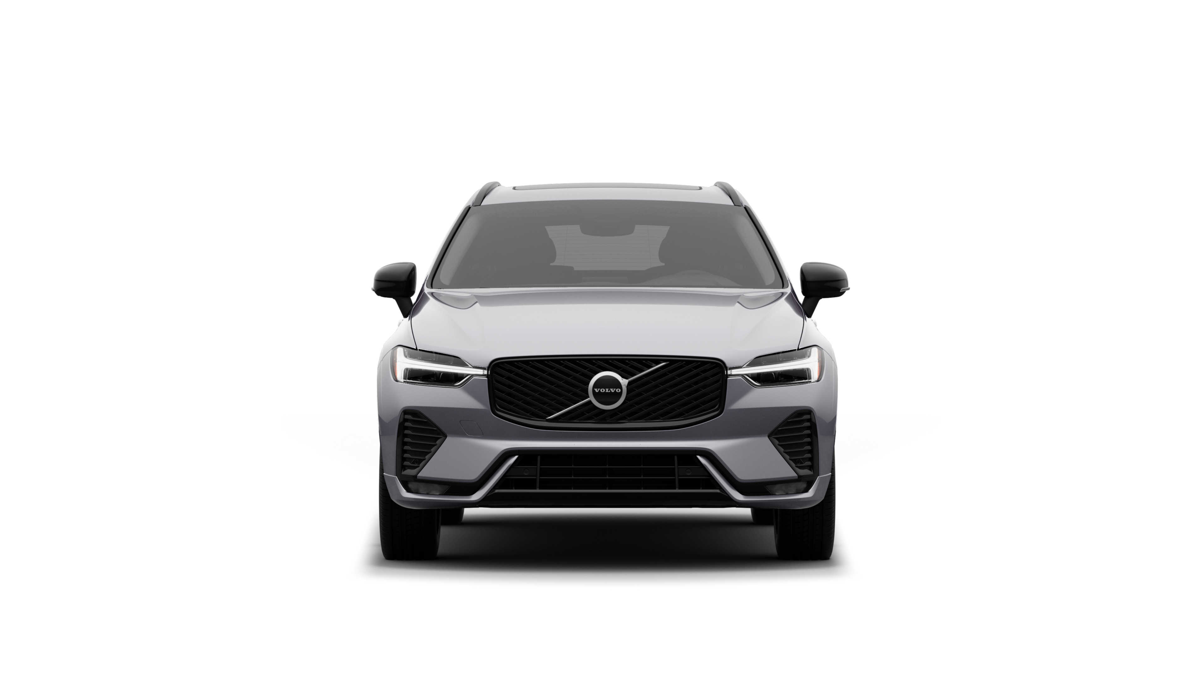 Front view of a Volvo car in a plain studio background.