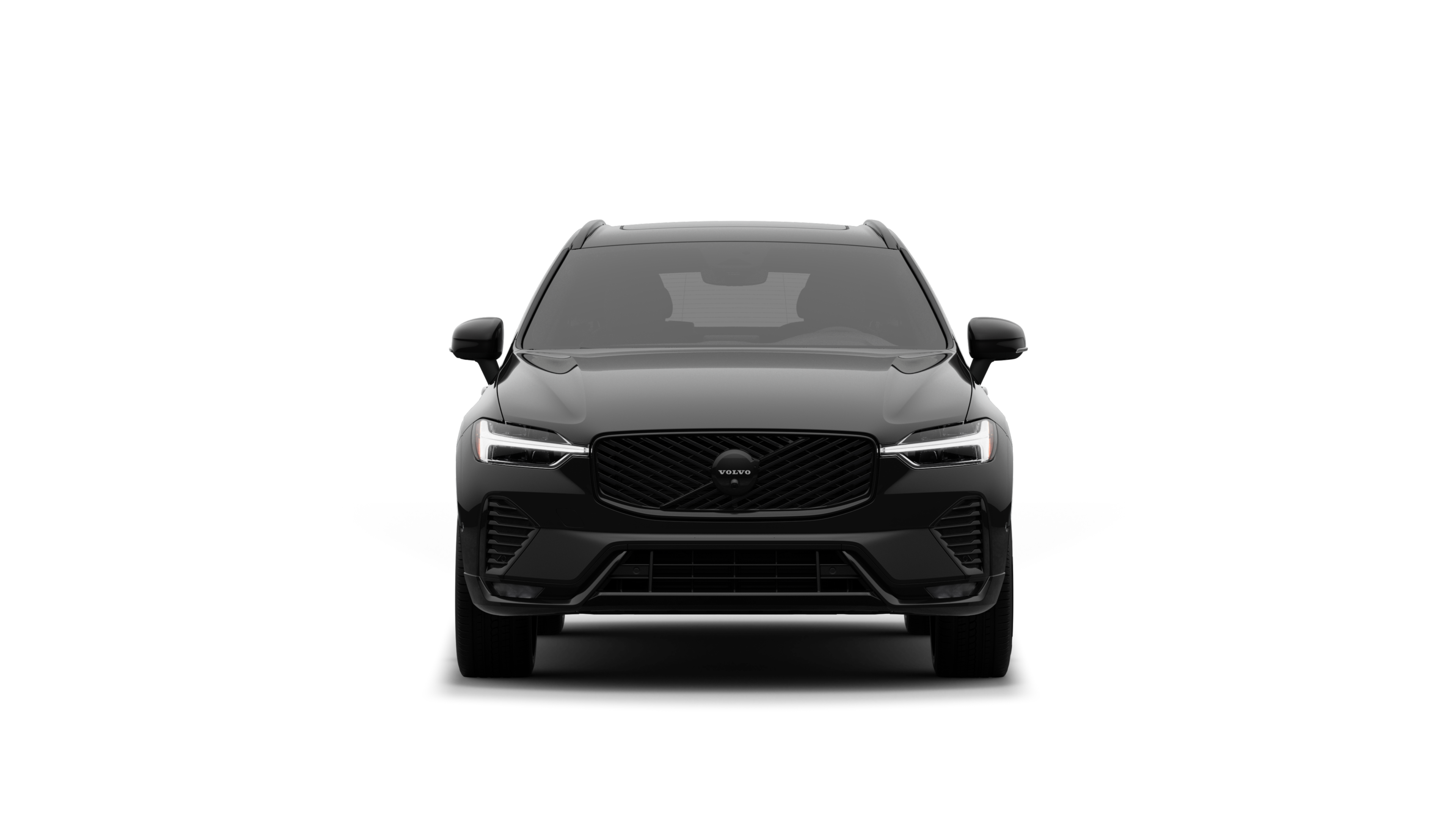 Front view of a Volvo car in a plain studio background.
