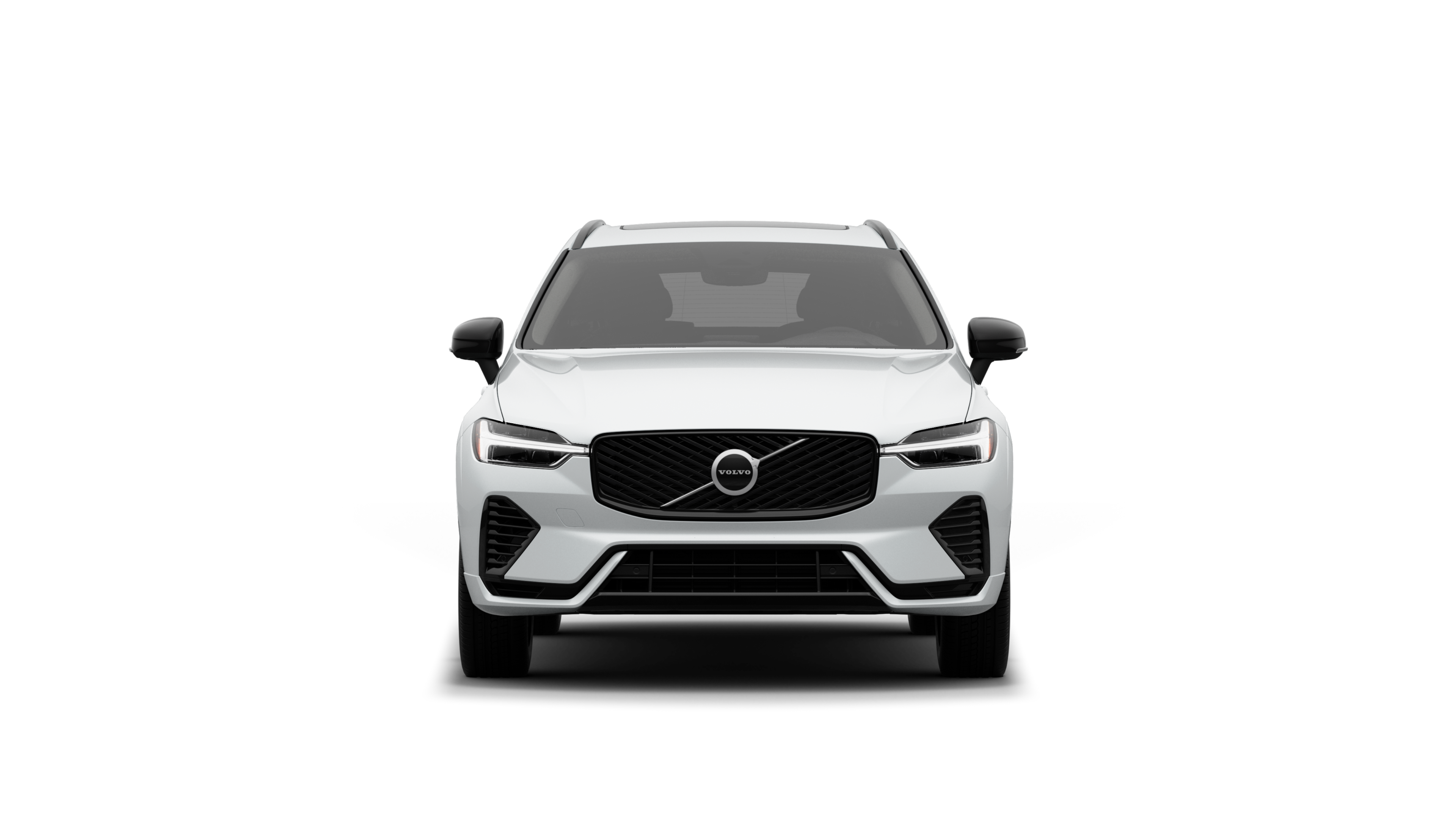 Vue avant d’une Volvo dans un studio uni.