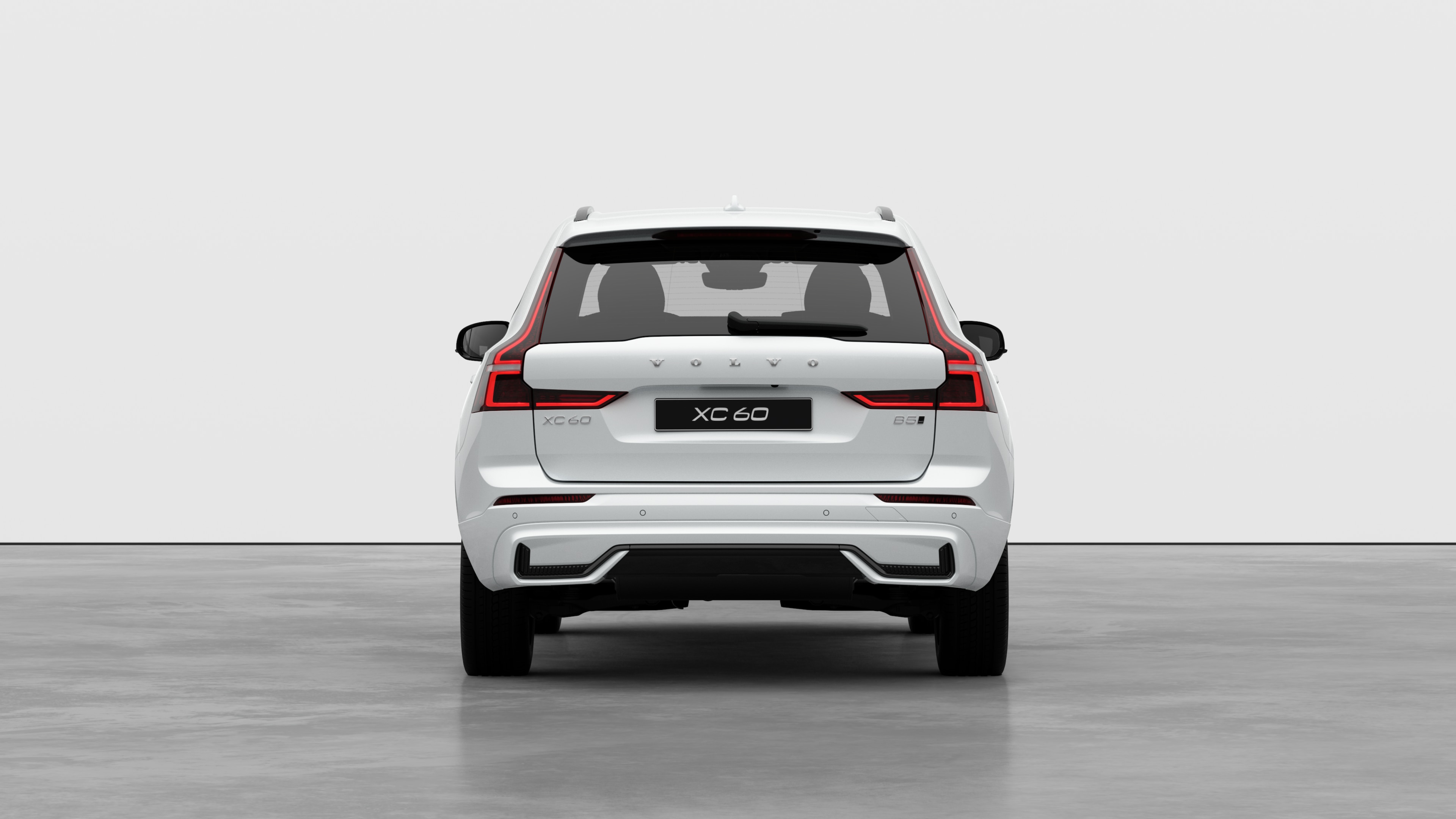 Volvo car rear view against a plain studio background.