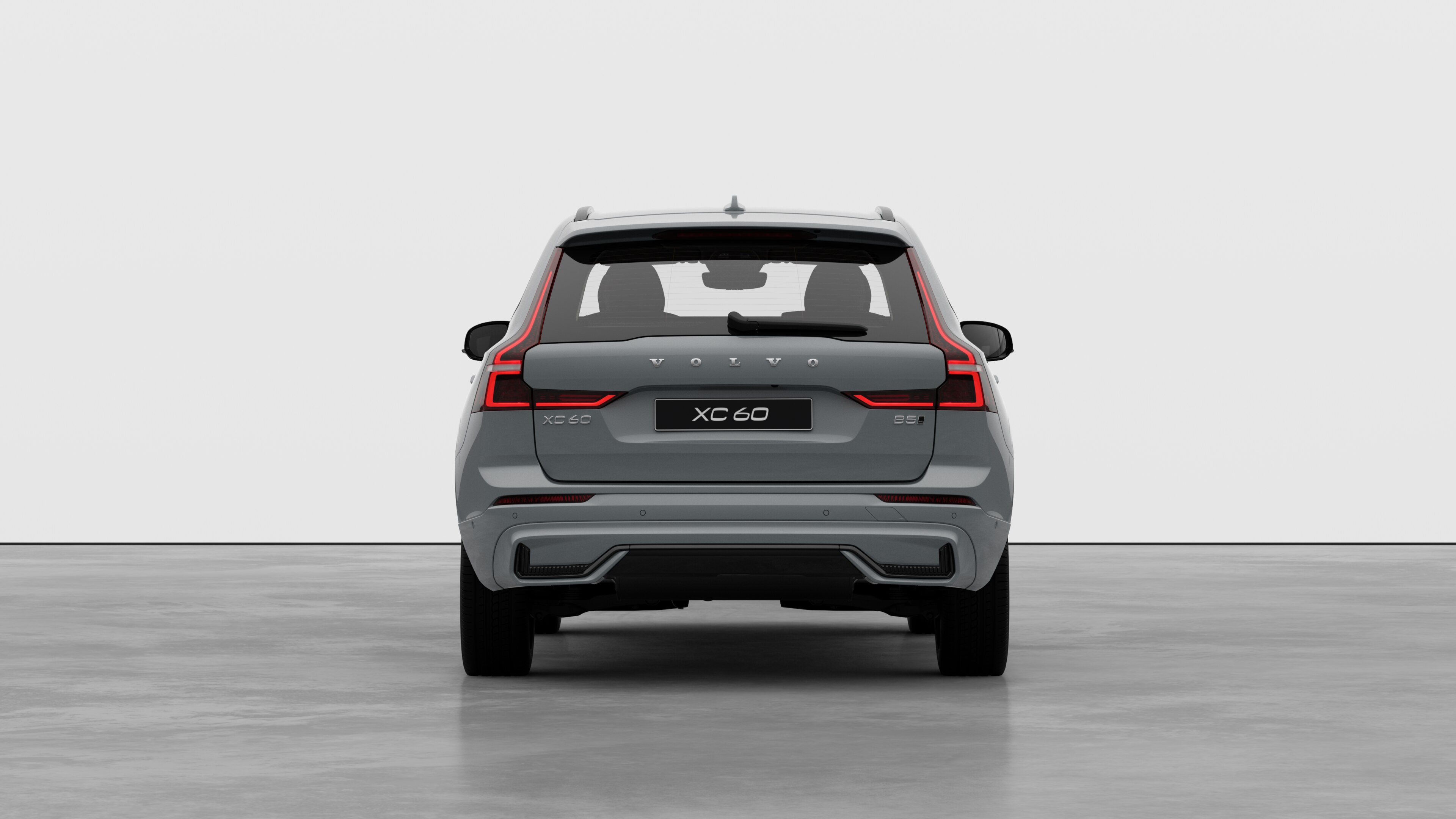 Volvo car rear view against a plain studio background.