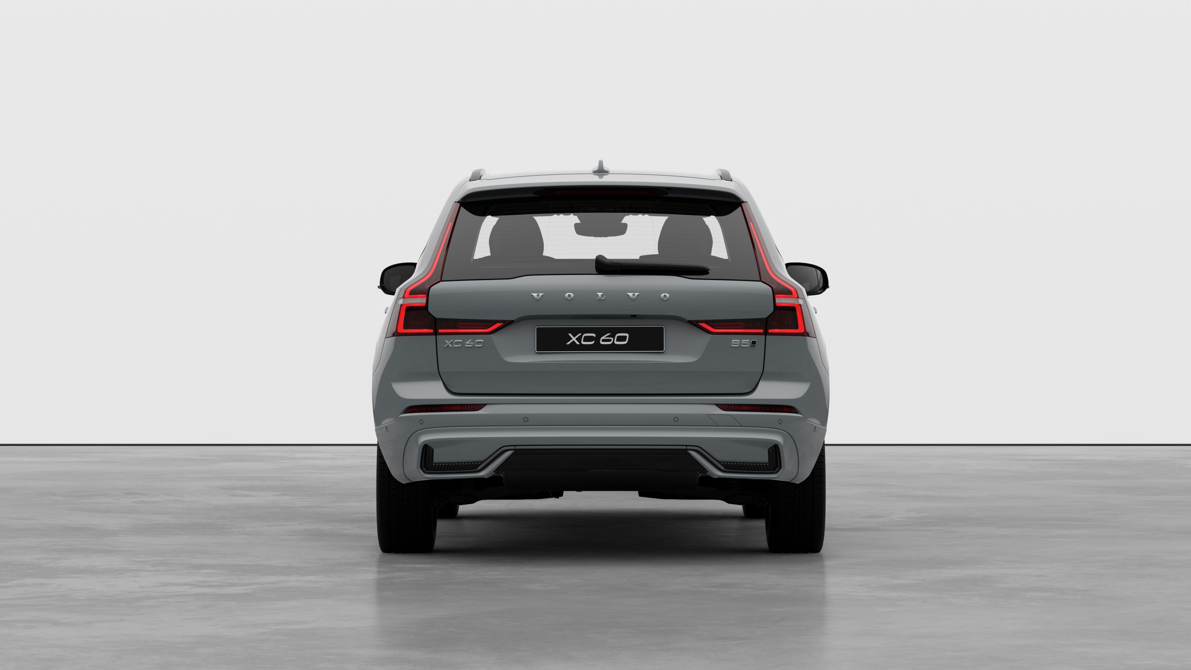 Volvo car rear view against a plain studio background.