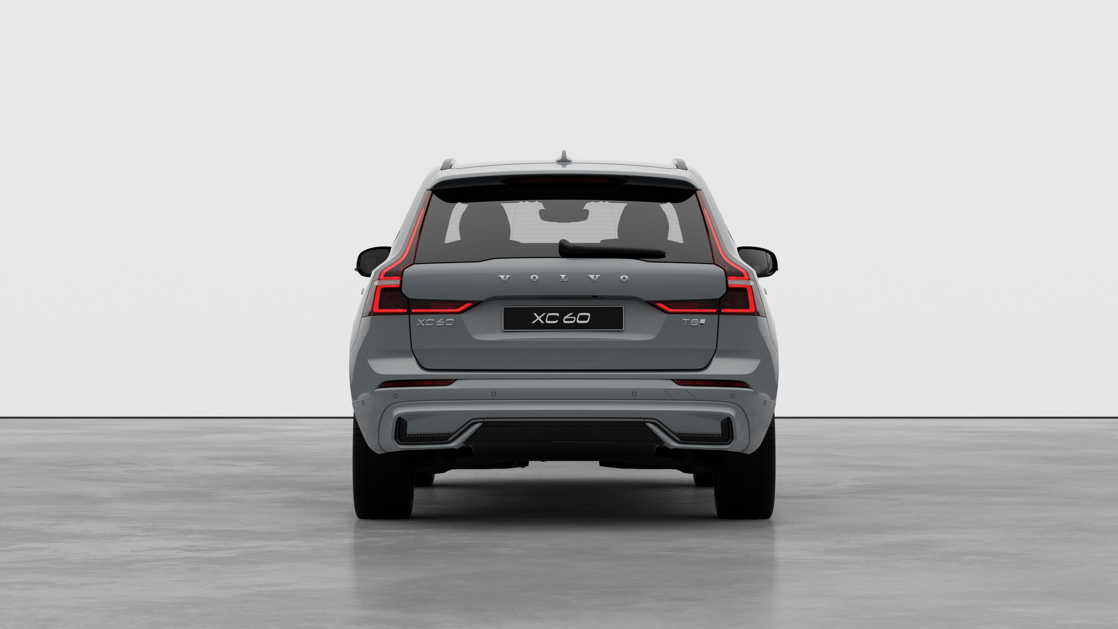Volvo car rear view against a plain studio background.