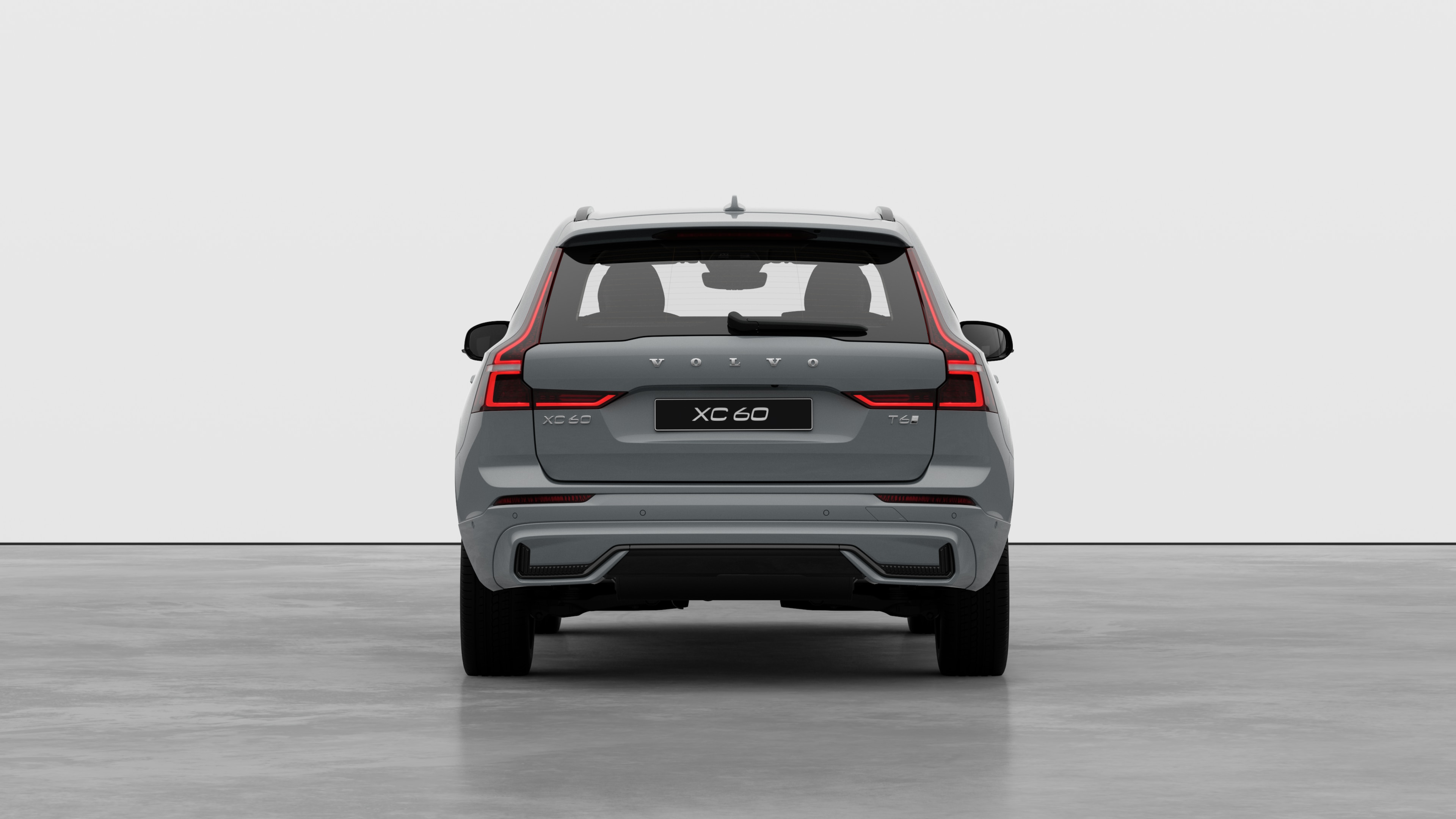 Volvo car rear view against a plain studio background.