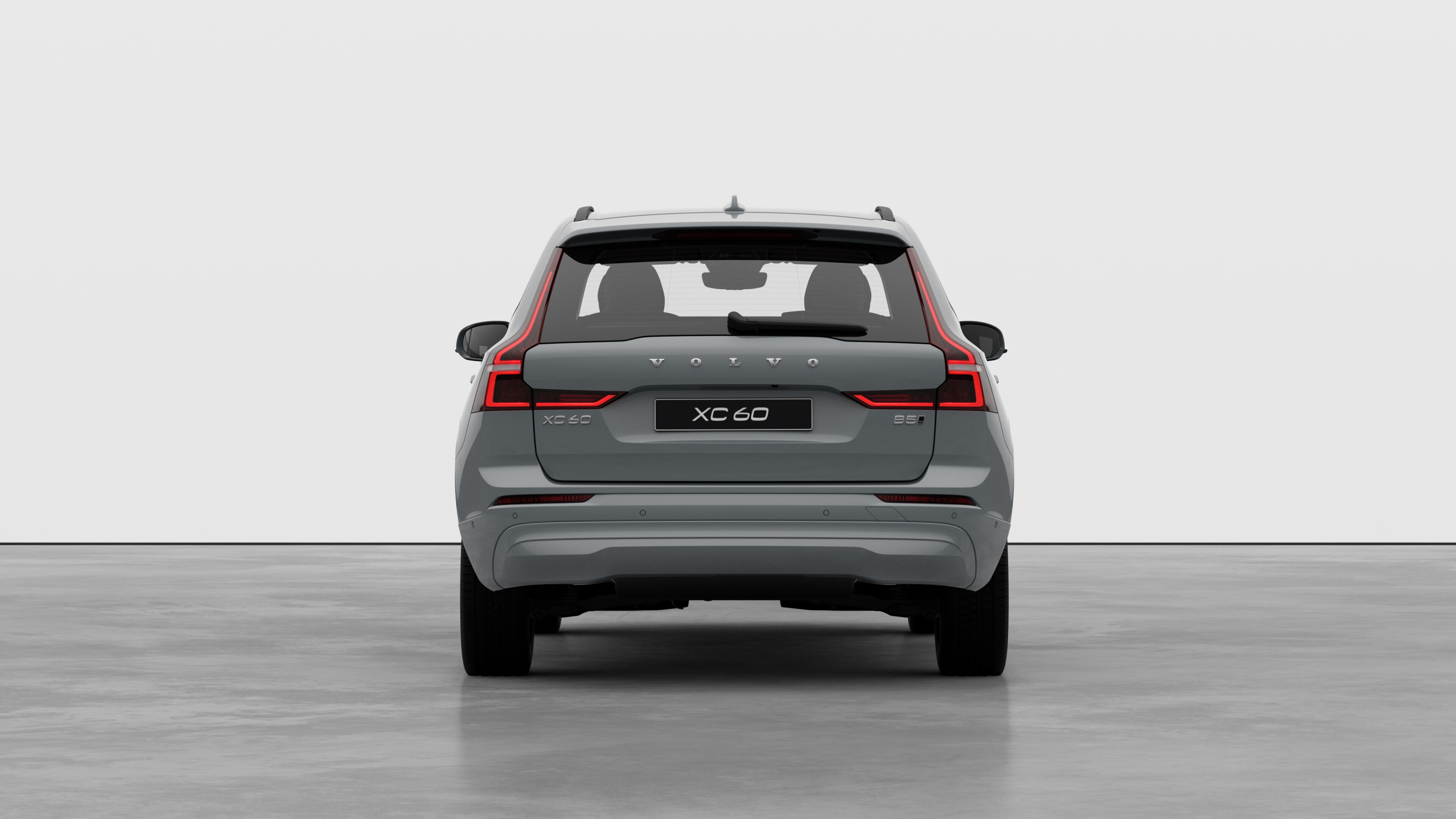 Volvo car rear view against a plain studio background.