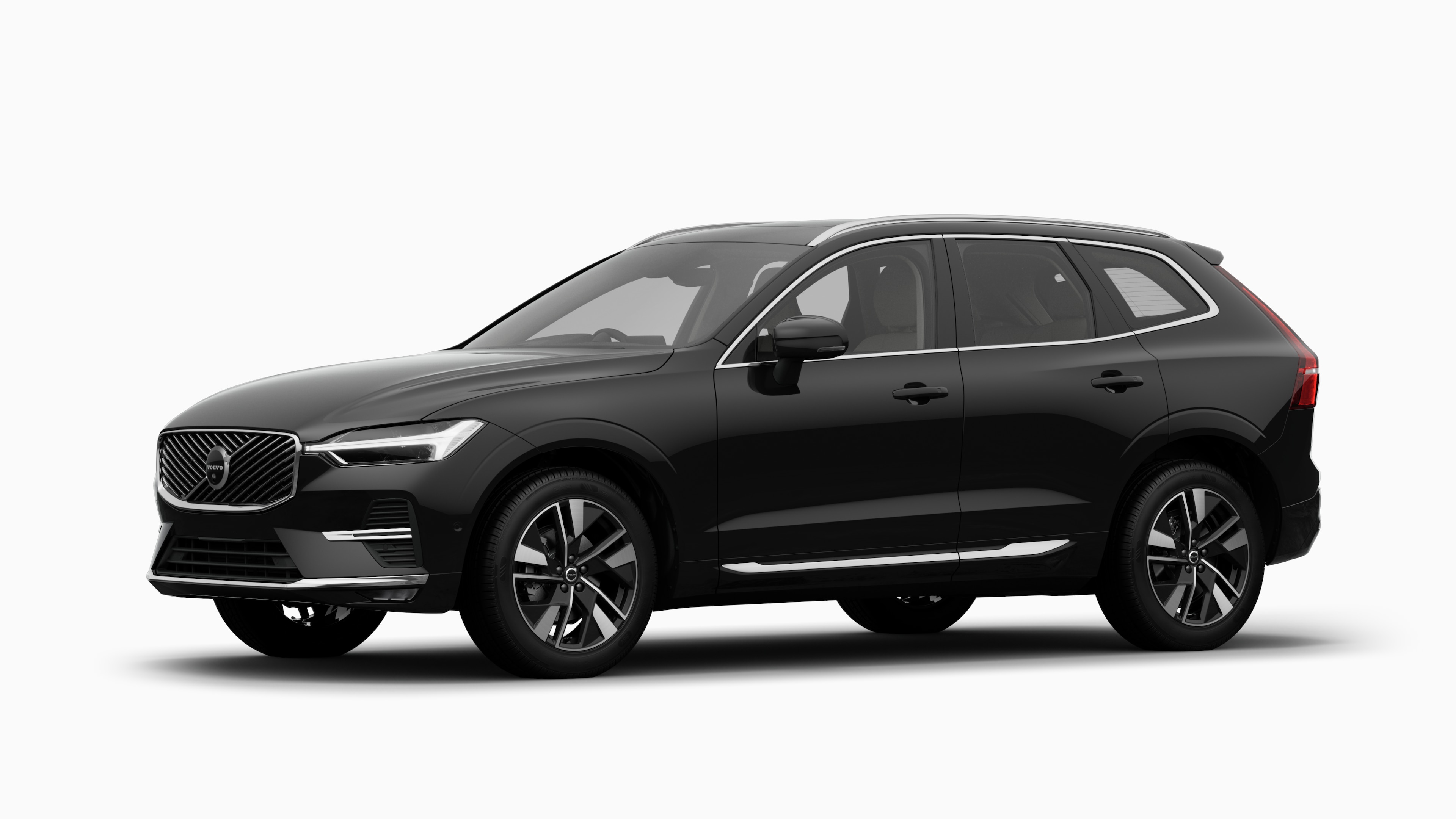 Volvo car exterior in three-quarter view, plain studio background.