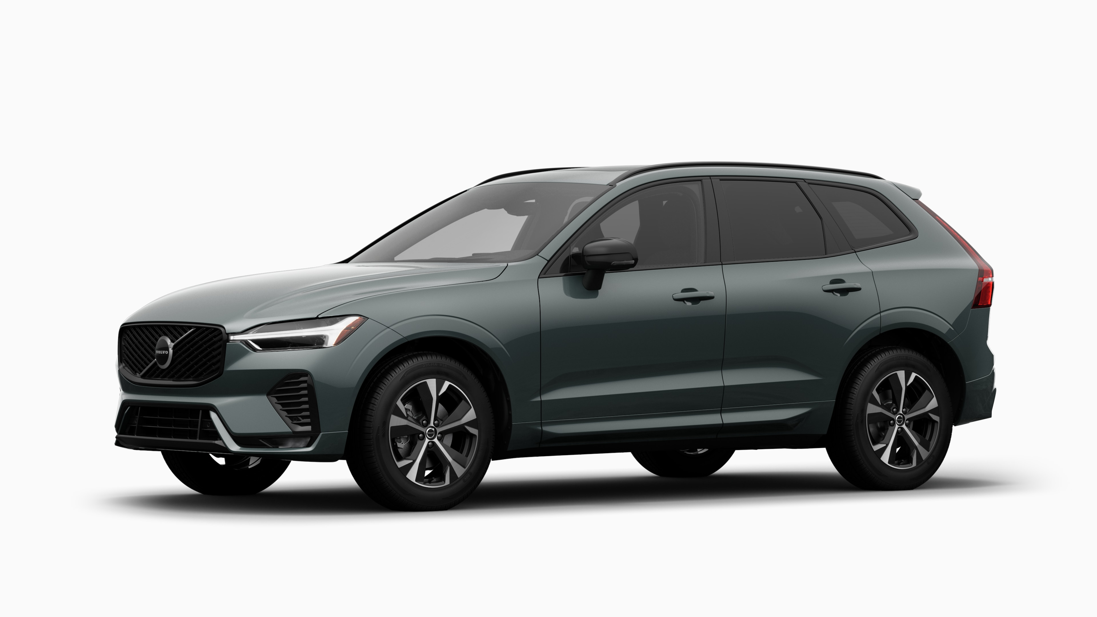 Volvo car exterior in three-quarter view, plain studio background.