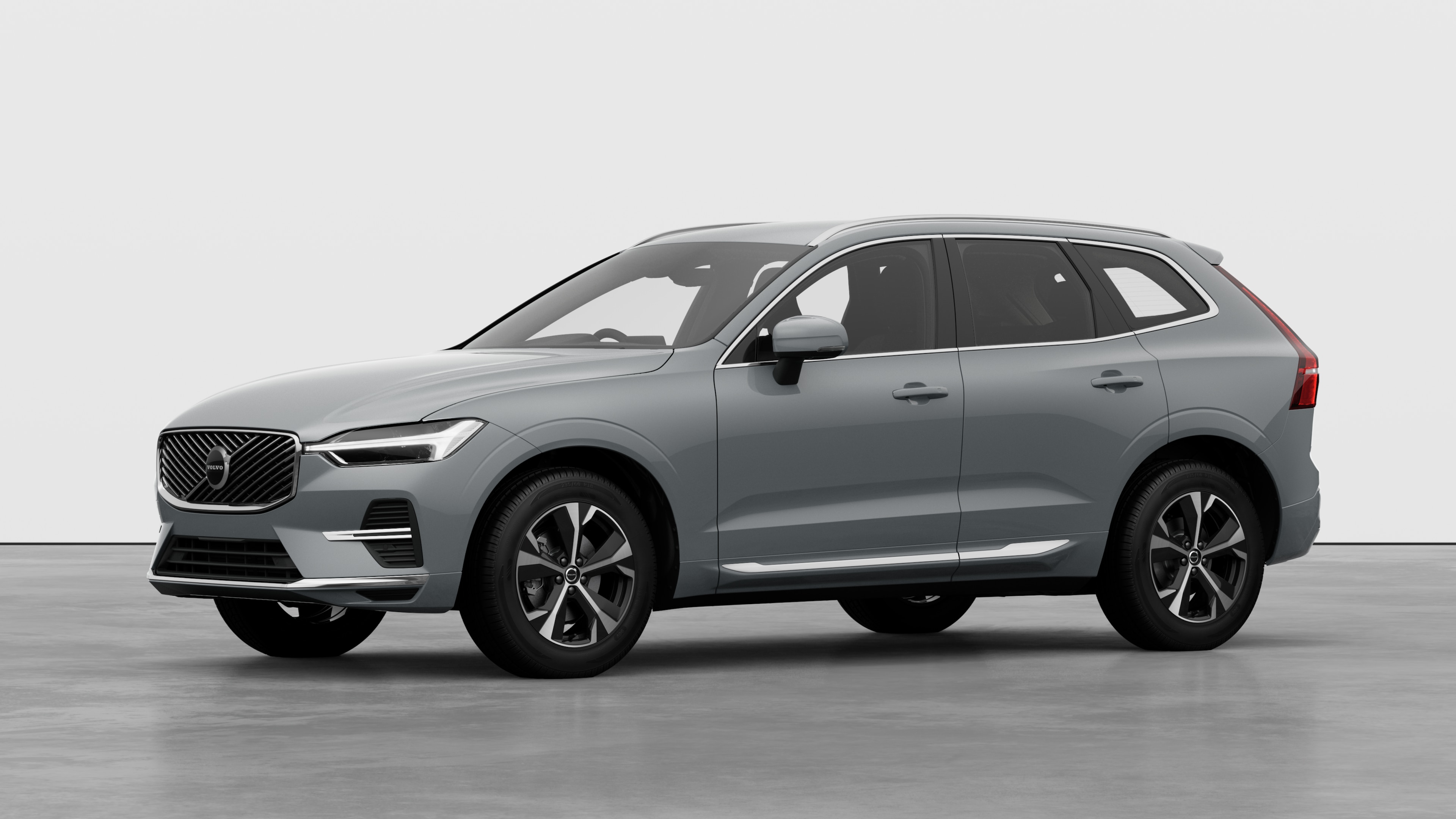 Volvo car exterior in three-quarter view, plain studio background.