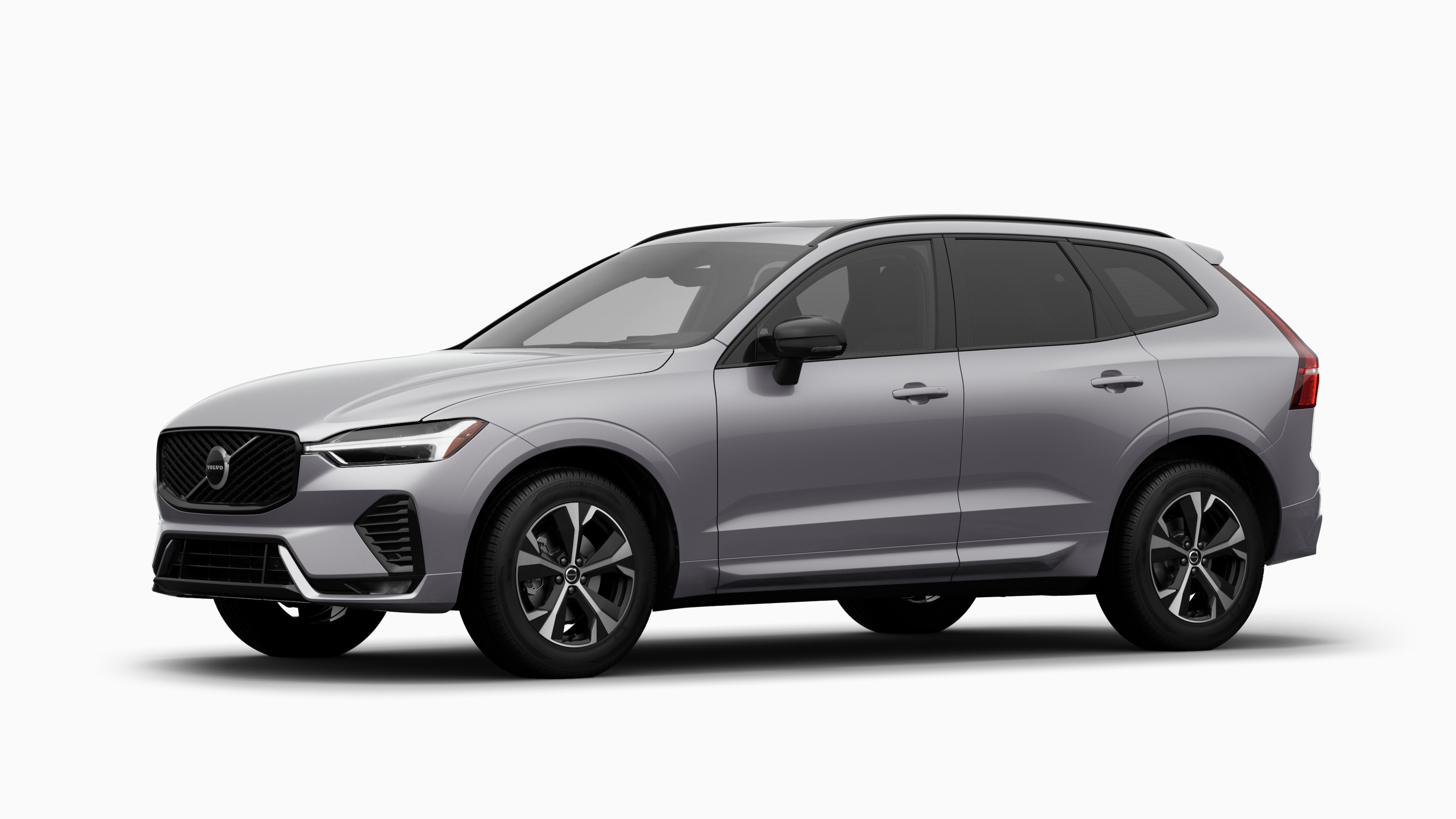 Volvo car exterior in three-quarter view, plain studio background.