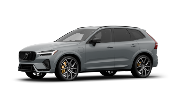 Volvo car exterior in three-quarter view, plain studio background.