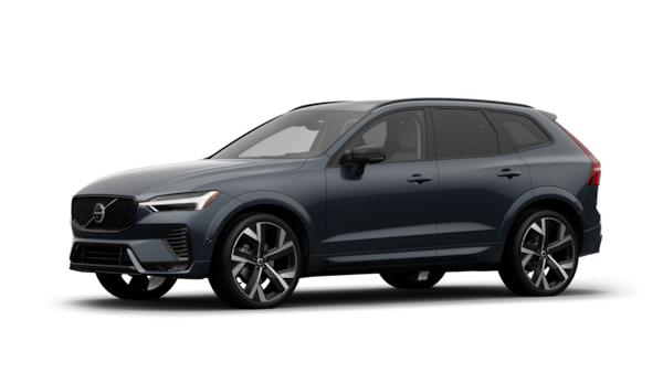 Volvo car exterior in three-quarter view, plain studio background.