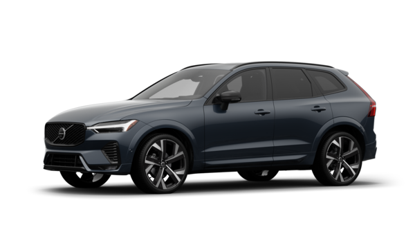 Volvo car exterior in three-quarter view, plain studio background.