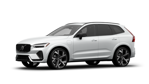 Volvo car exterior in three-quarter view, plain studio background.