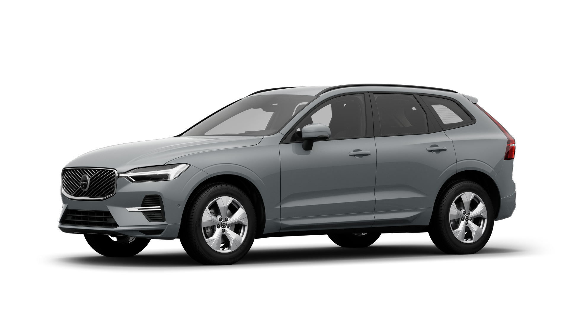 Volvo car exterior in three-quarter view, plain studio background.