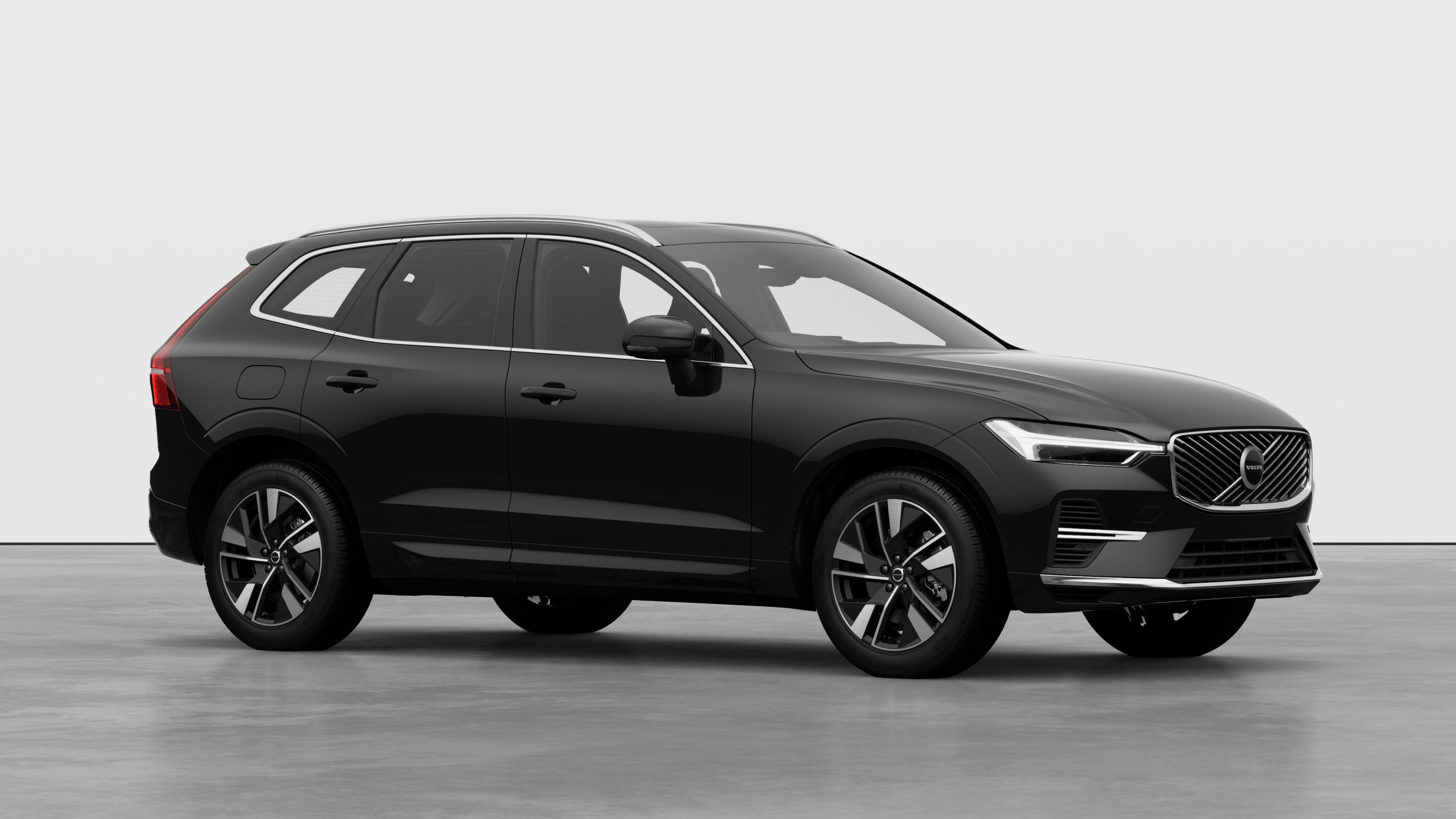 Volvo car exterior, three-quarter view in a plain studio background.