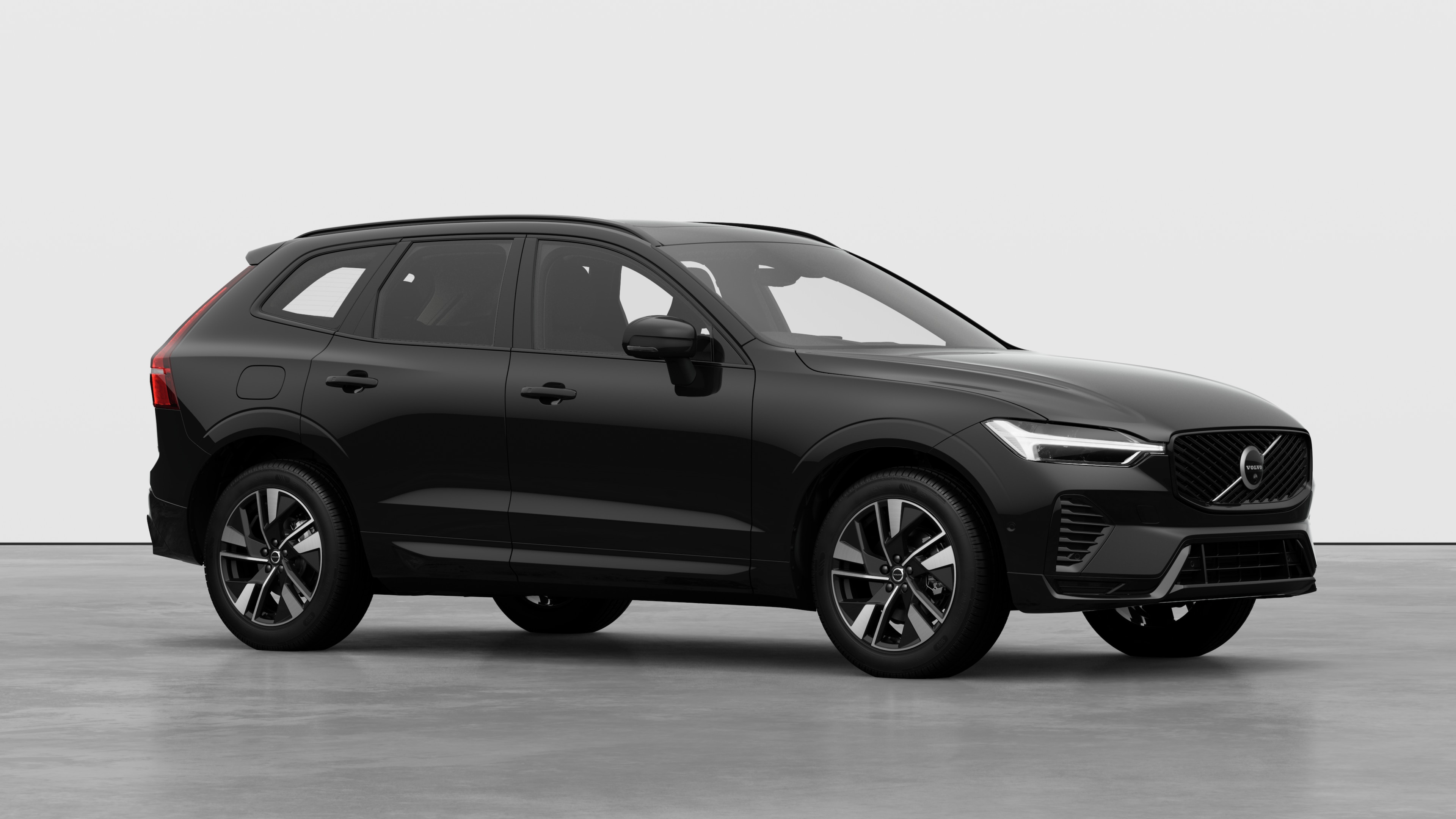 Volvo car exterior, three-quarter view in a plain studio background.