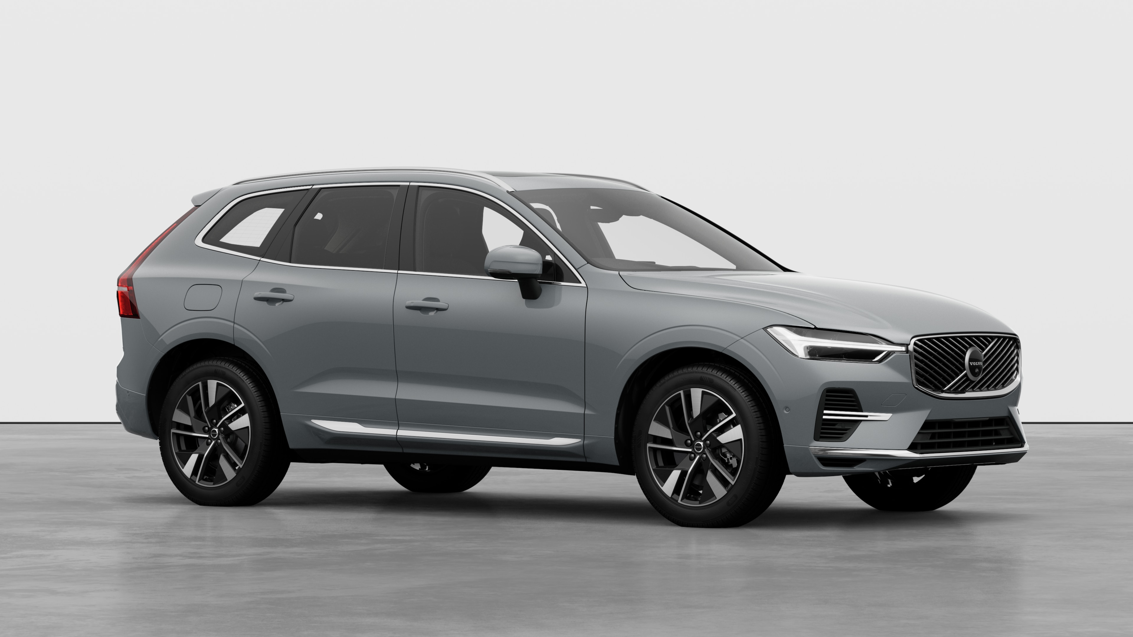 Volvo car exterior, three-quarter view in a plain studio background.
