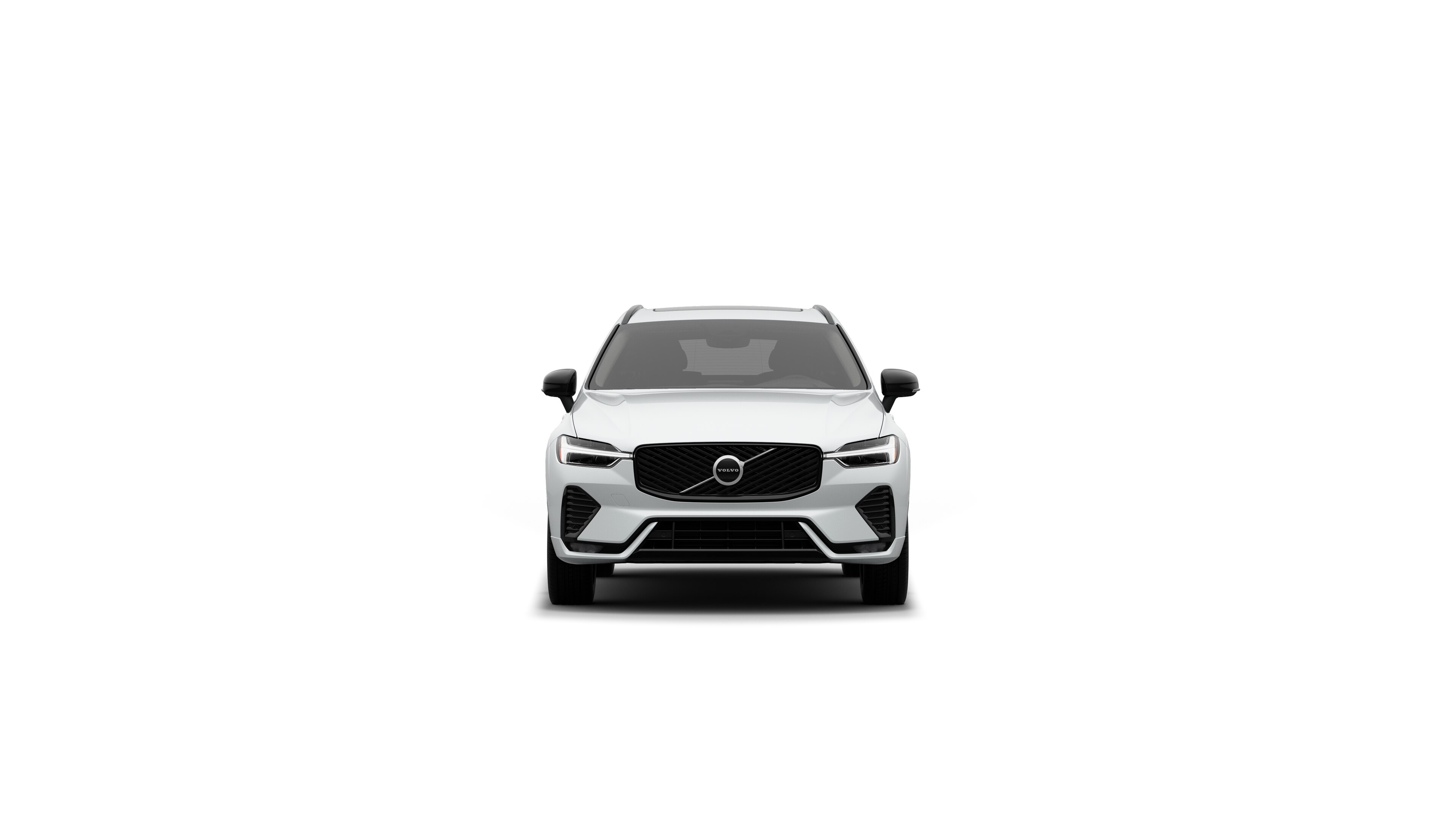 Volvo car front view in a plain studio background.