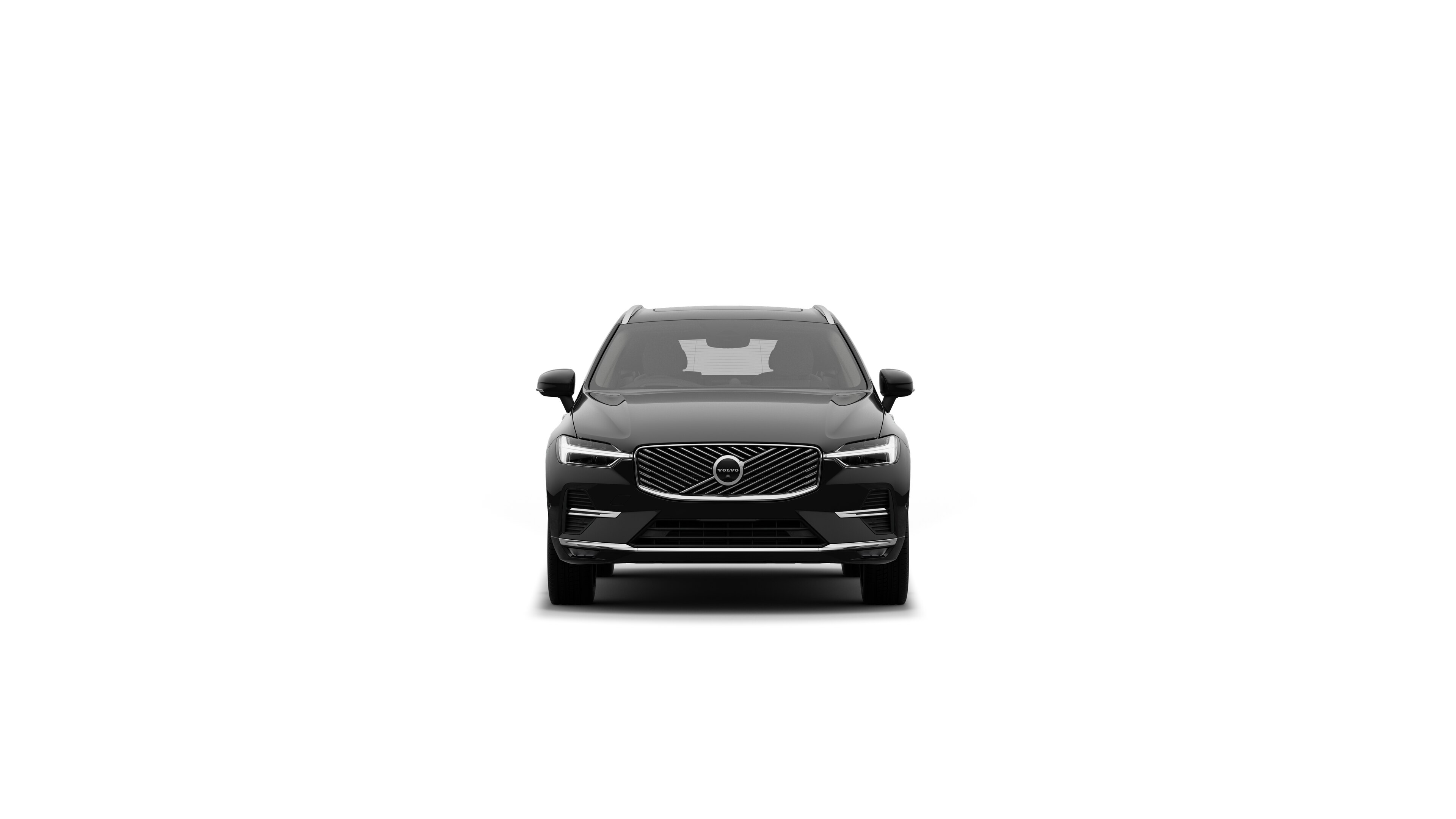 Volvo car front view in a plain studio background.