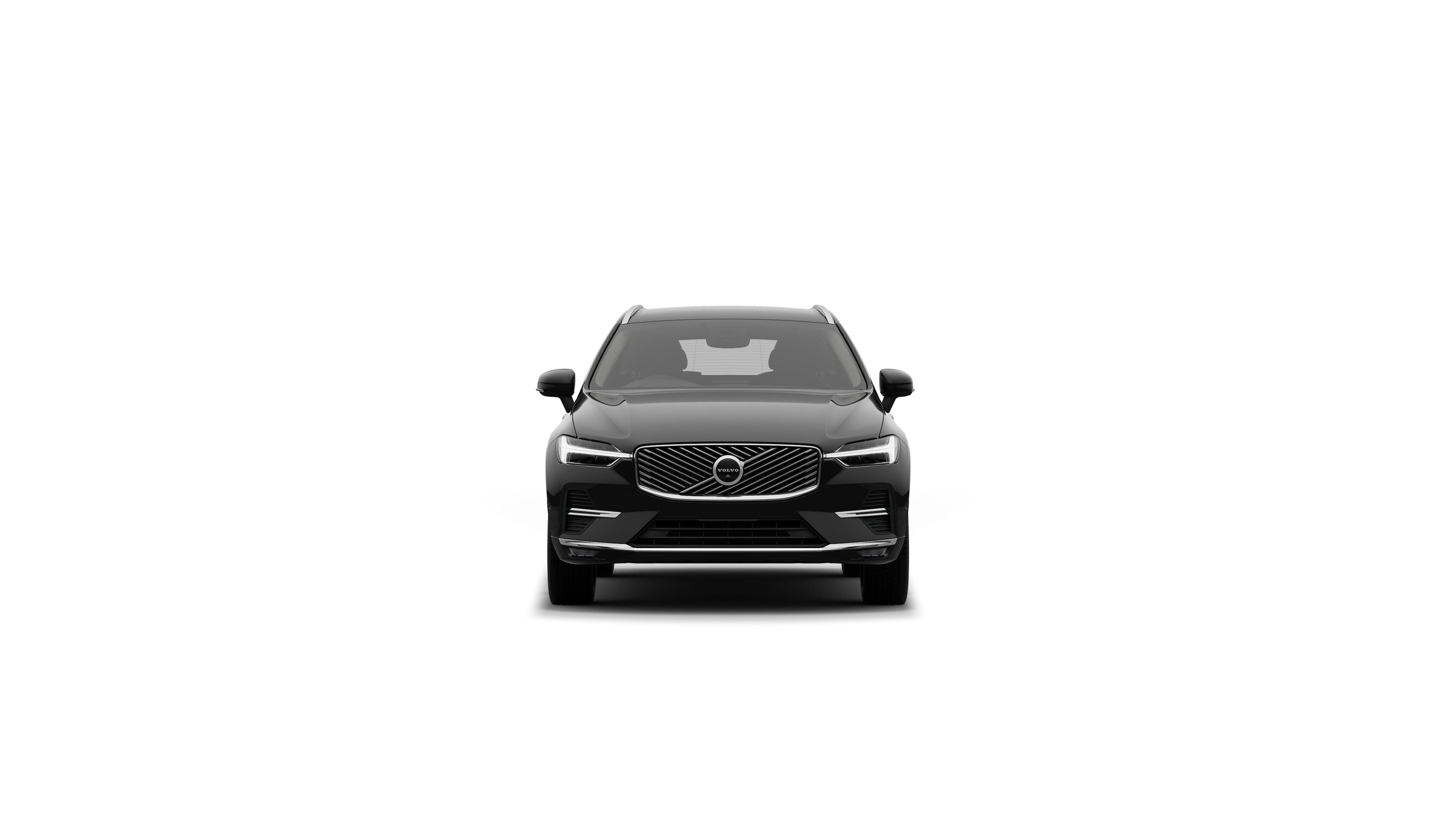 Volvo car front view in a plain studio background.