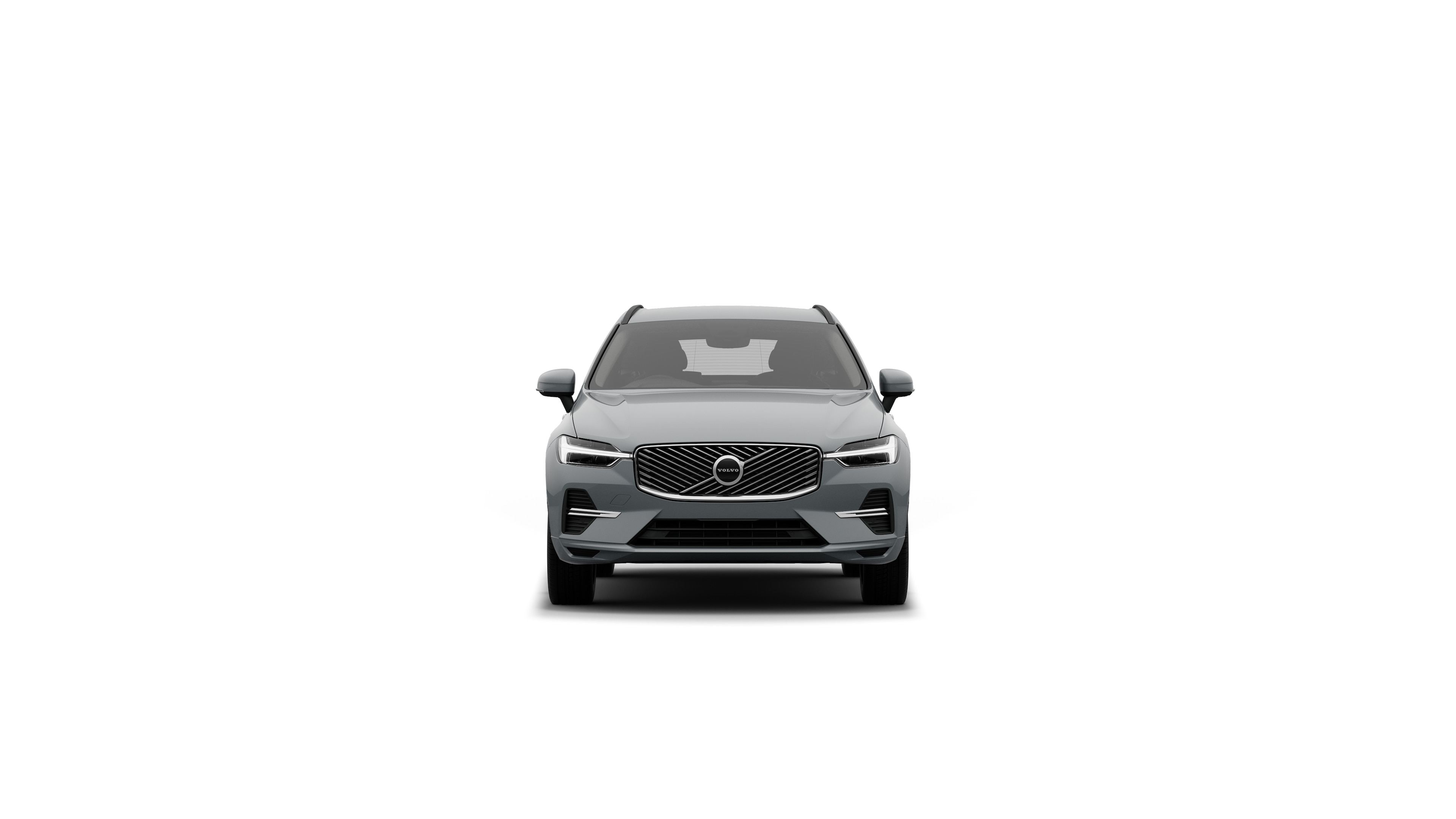 Volvo car front view in a plain studio background.