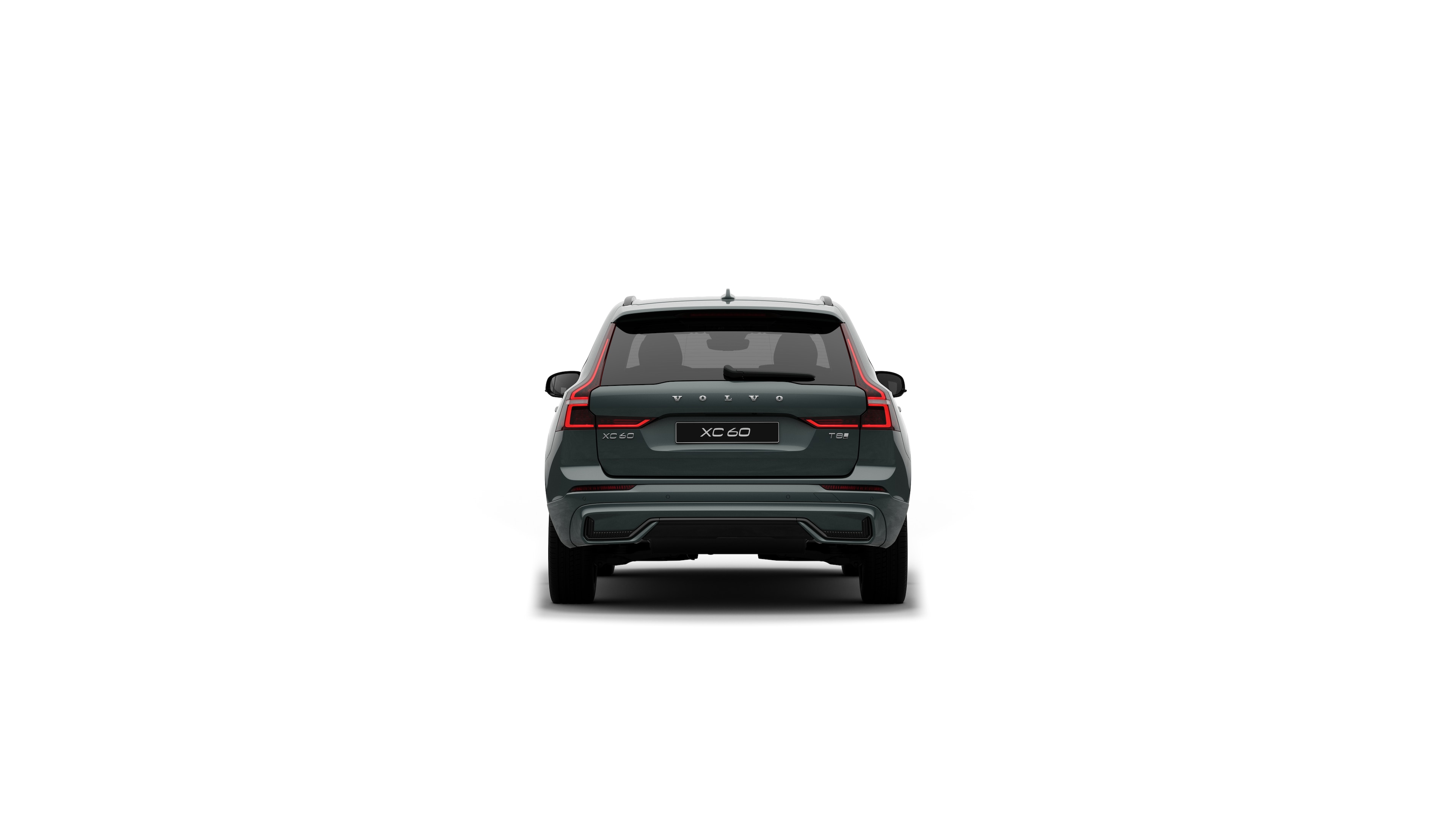 Volvo car rear view in a plain studio background.