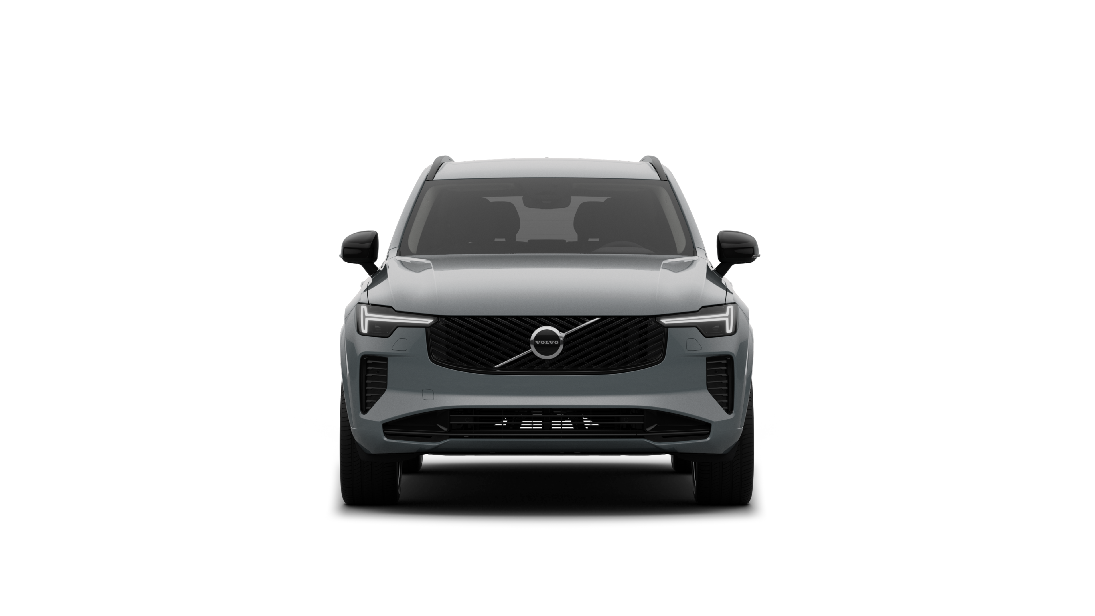 Vue avant d’une Volvo dans un studio uni.