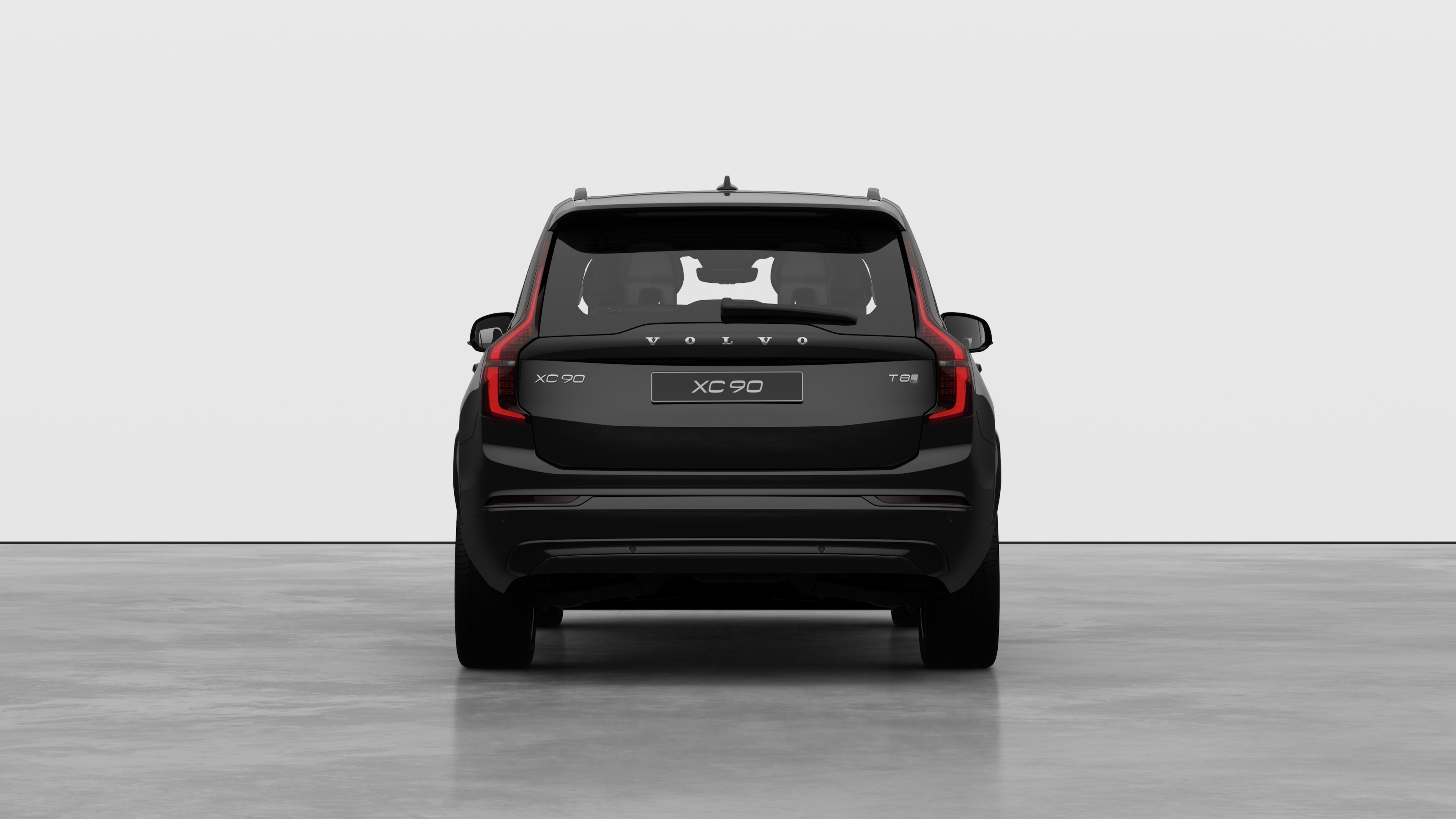 Volvo car rear view against a plain studio background.