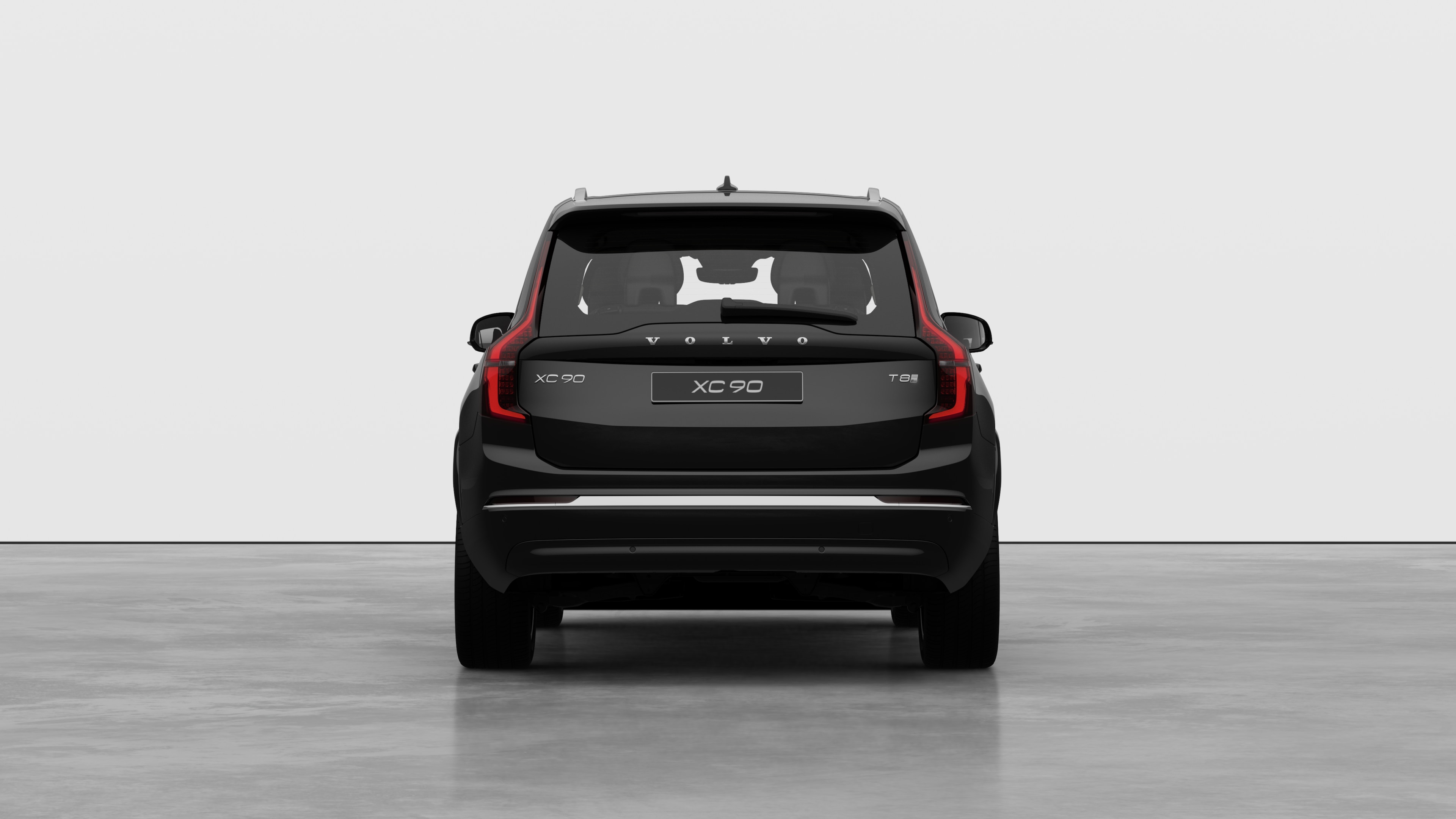 Volvo car rear view against a plain studio background.