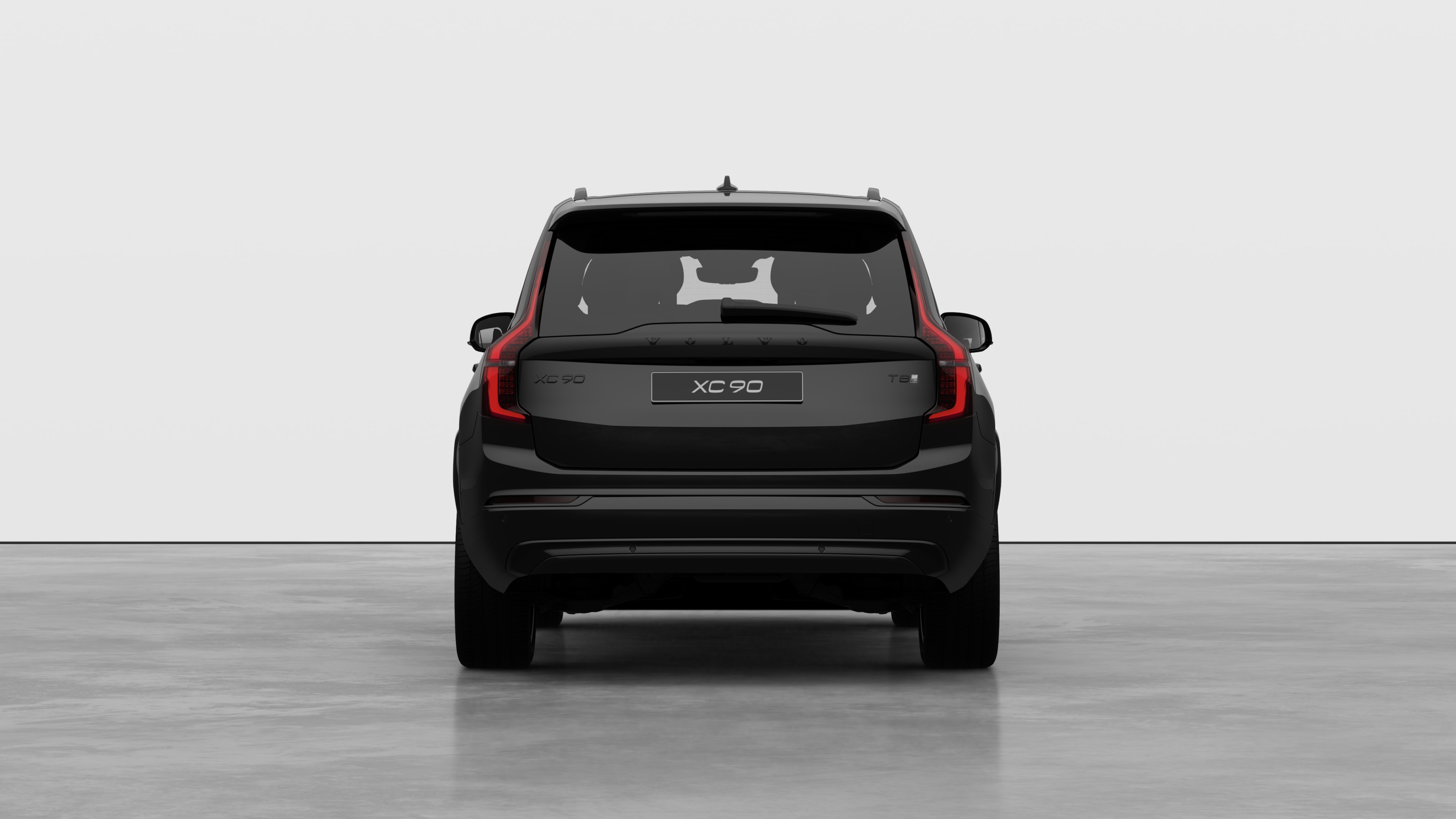 Volvo car rear view against a plain studio background.
