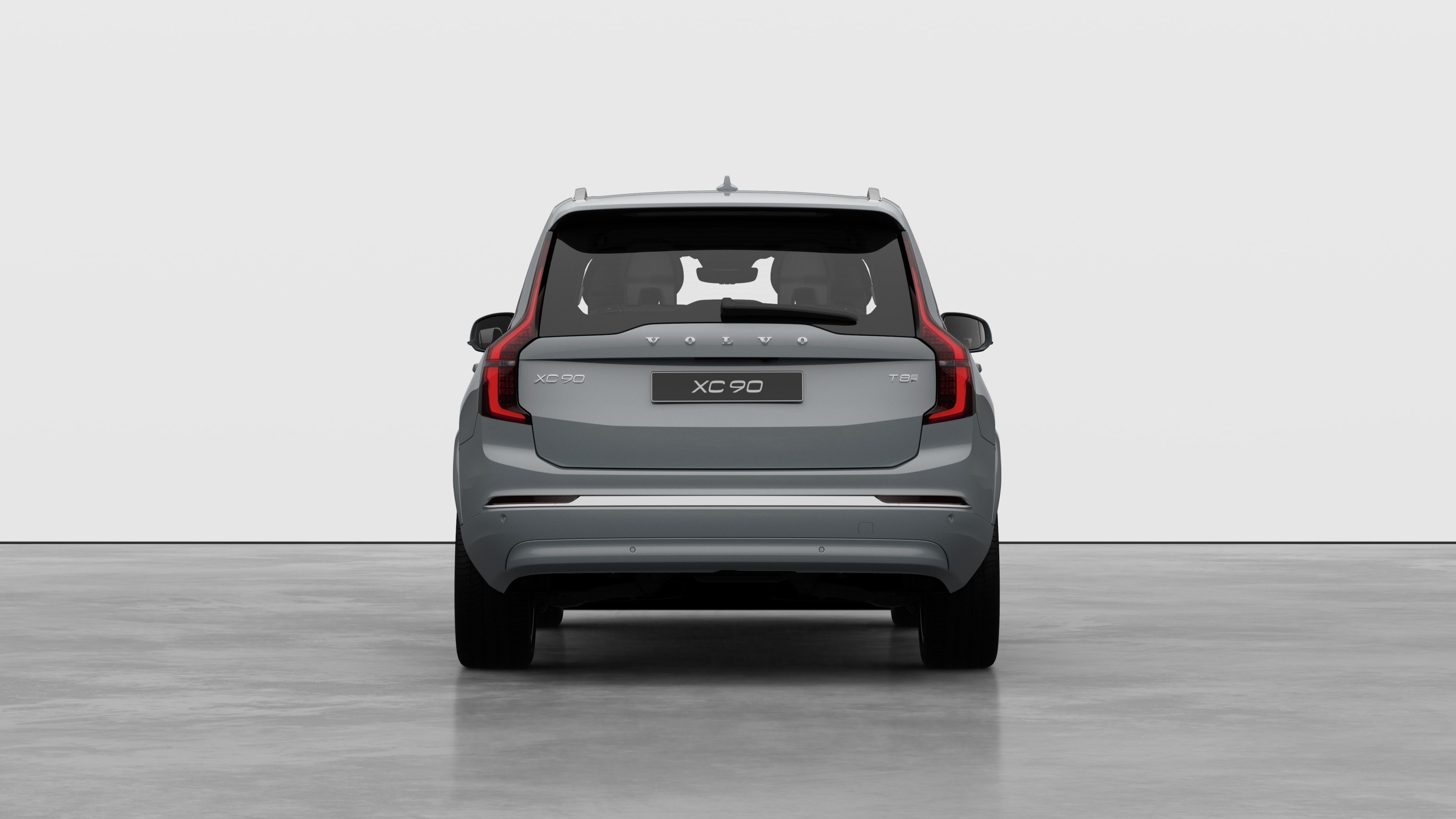 Volvo car rear view against a plain studio background.