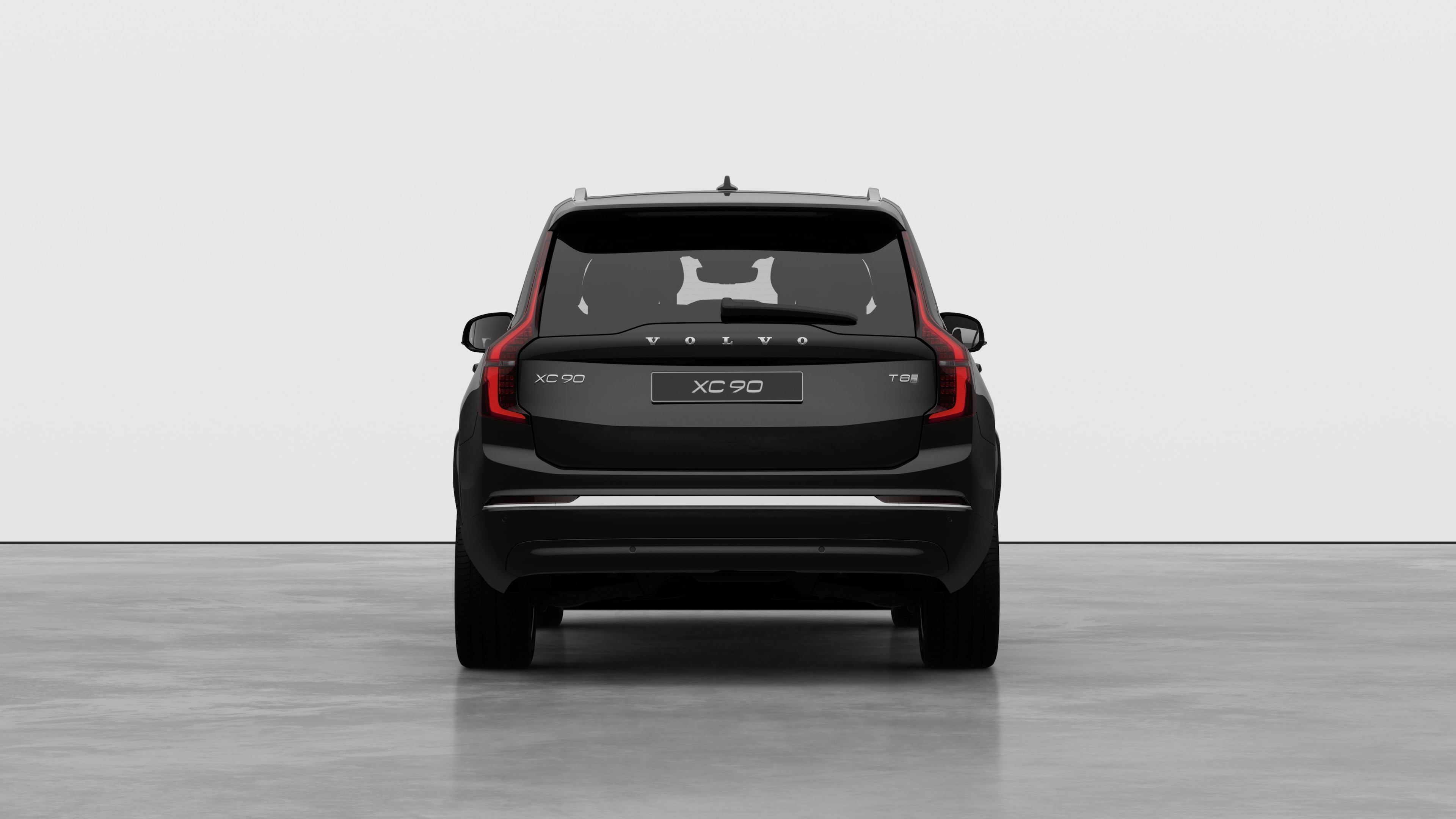 Volvo car rear view against a plain studio background.