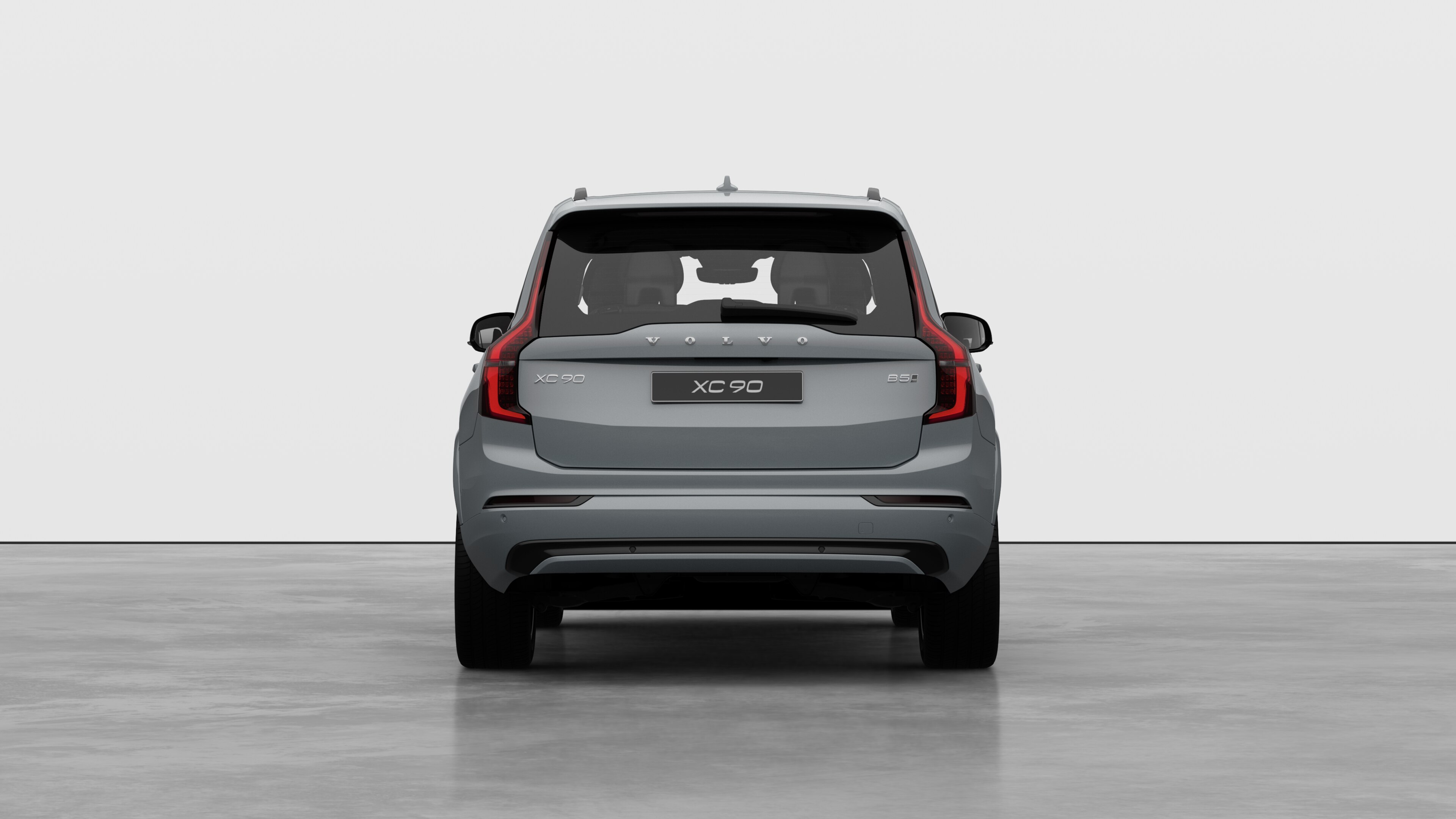 Volvo car rear view against a plain studio background.