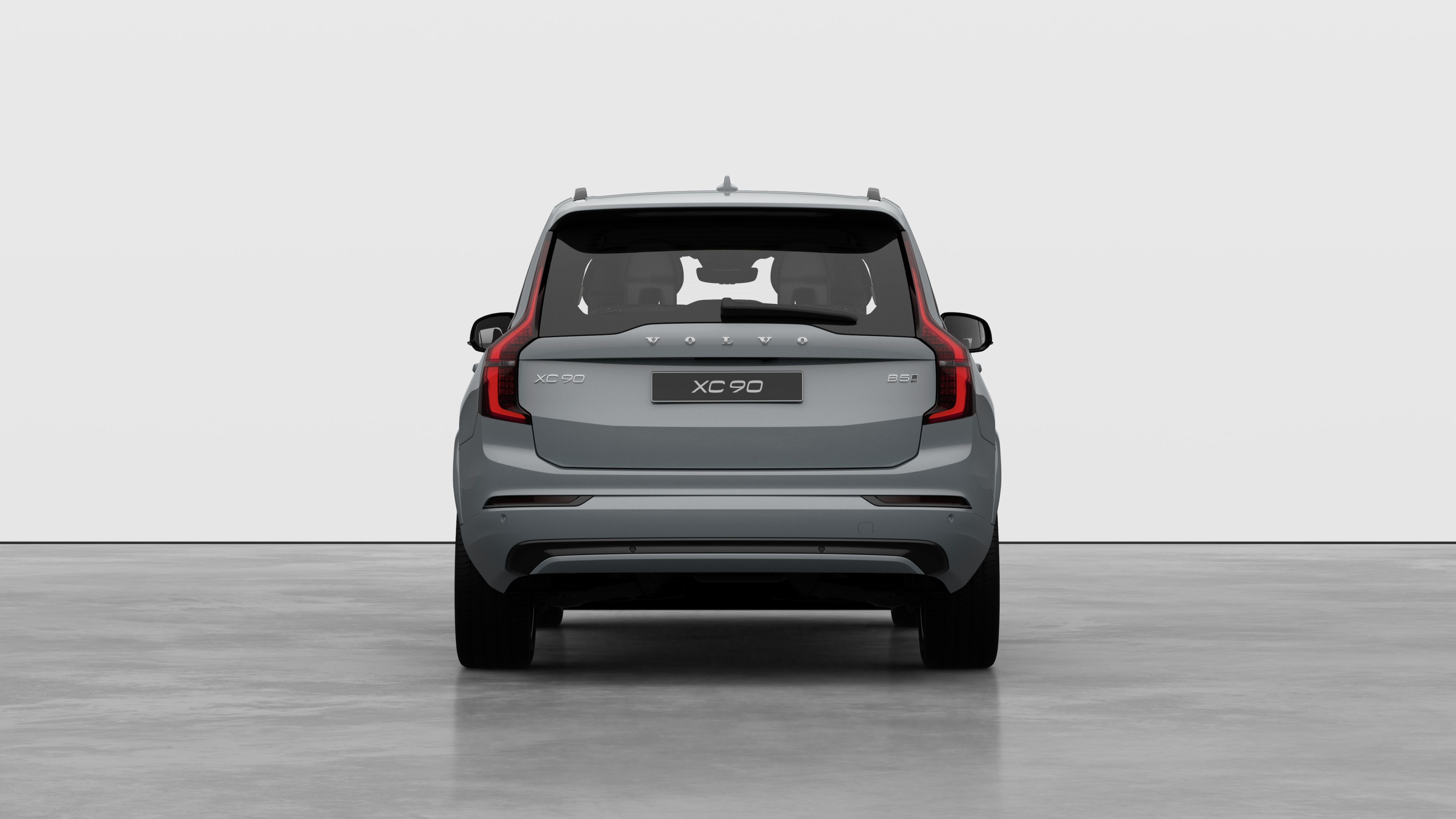 Volvo car rear view against a plain studio background.