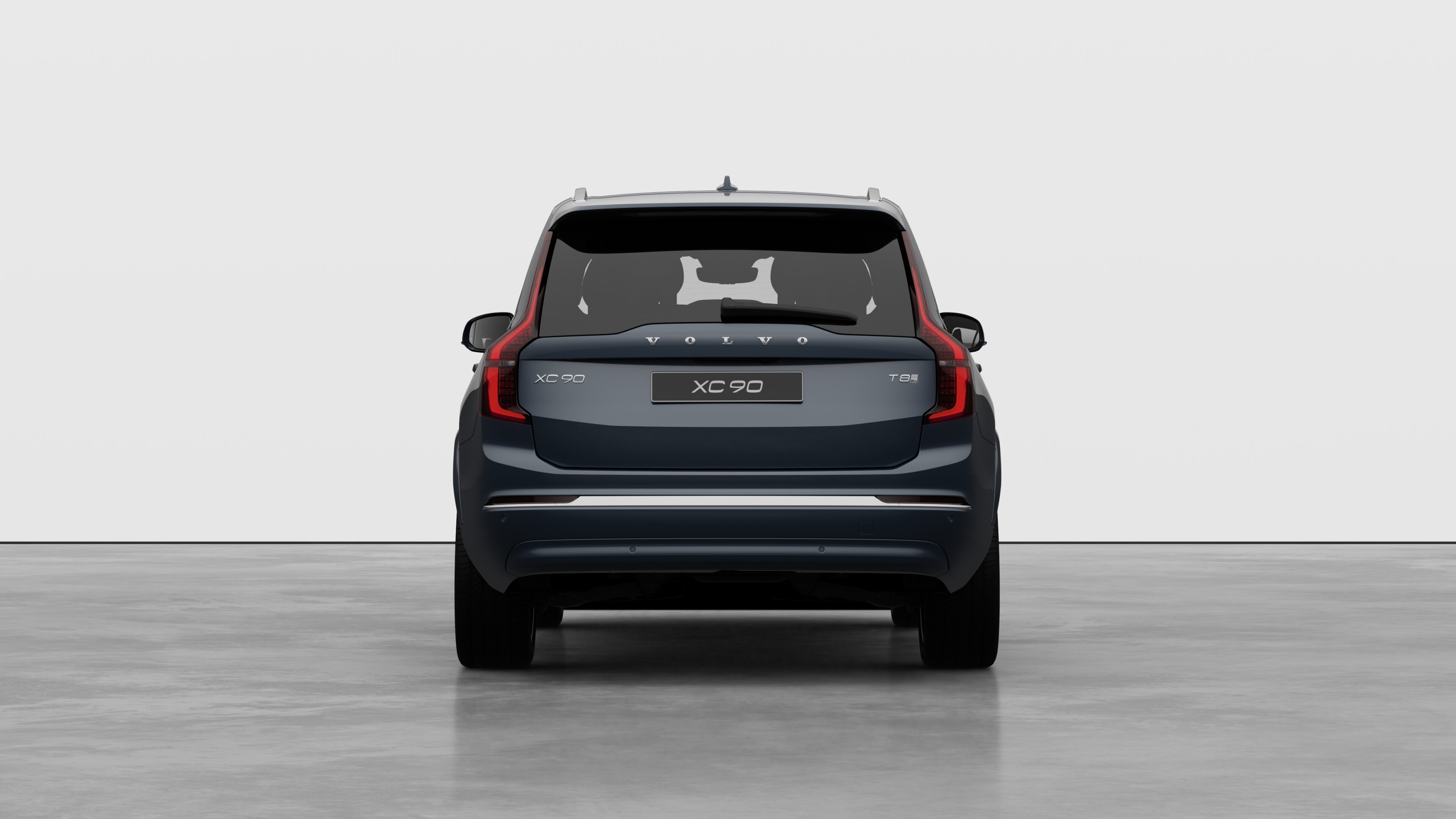 Volvo car rear view against a plain studio background.