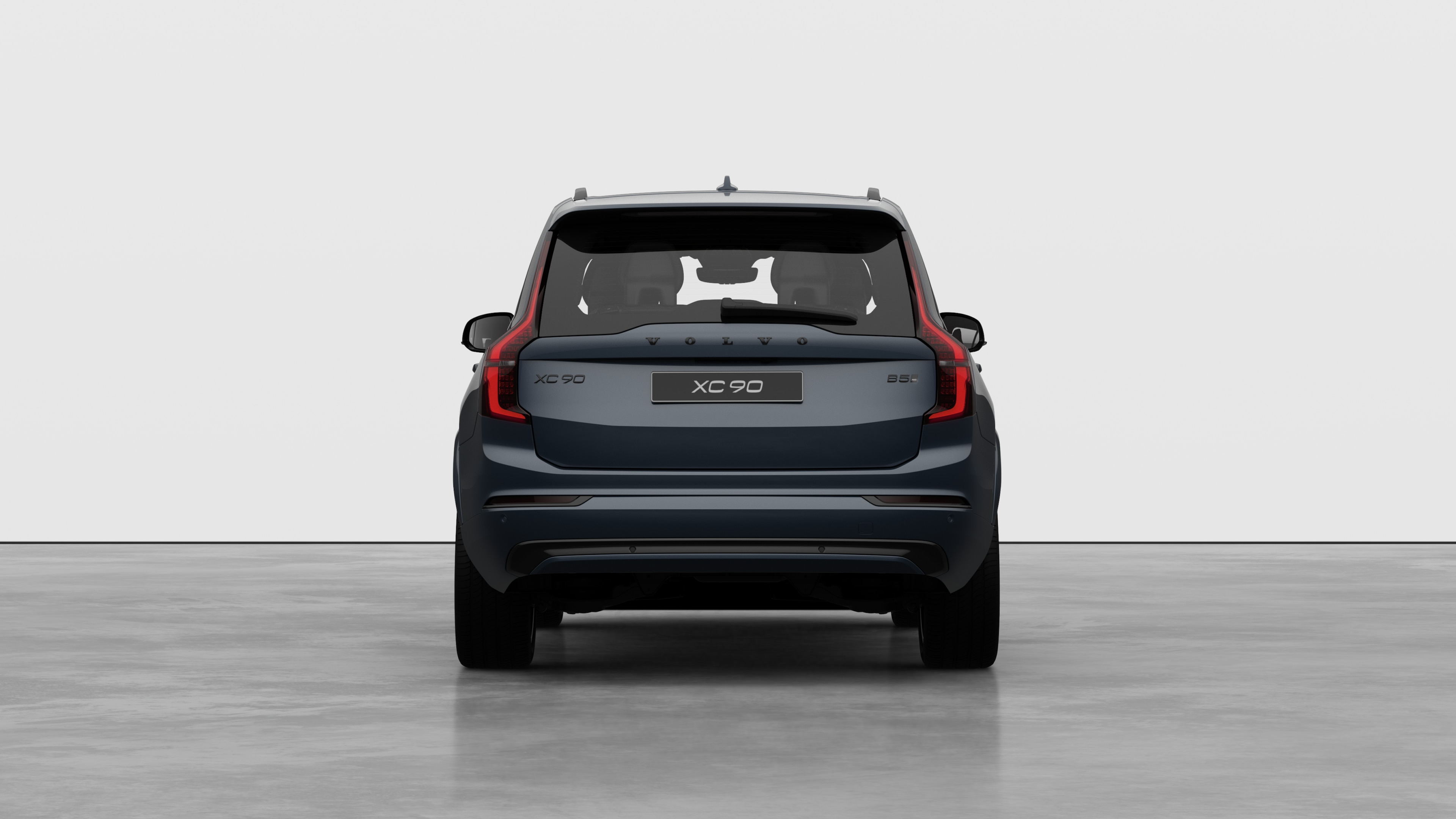 Heckansicht eines Volvo vor einem schlichten Studiohintergrund.