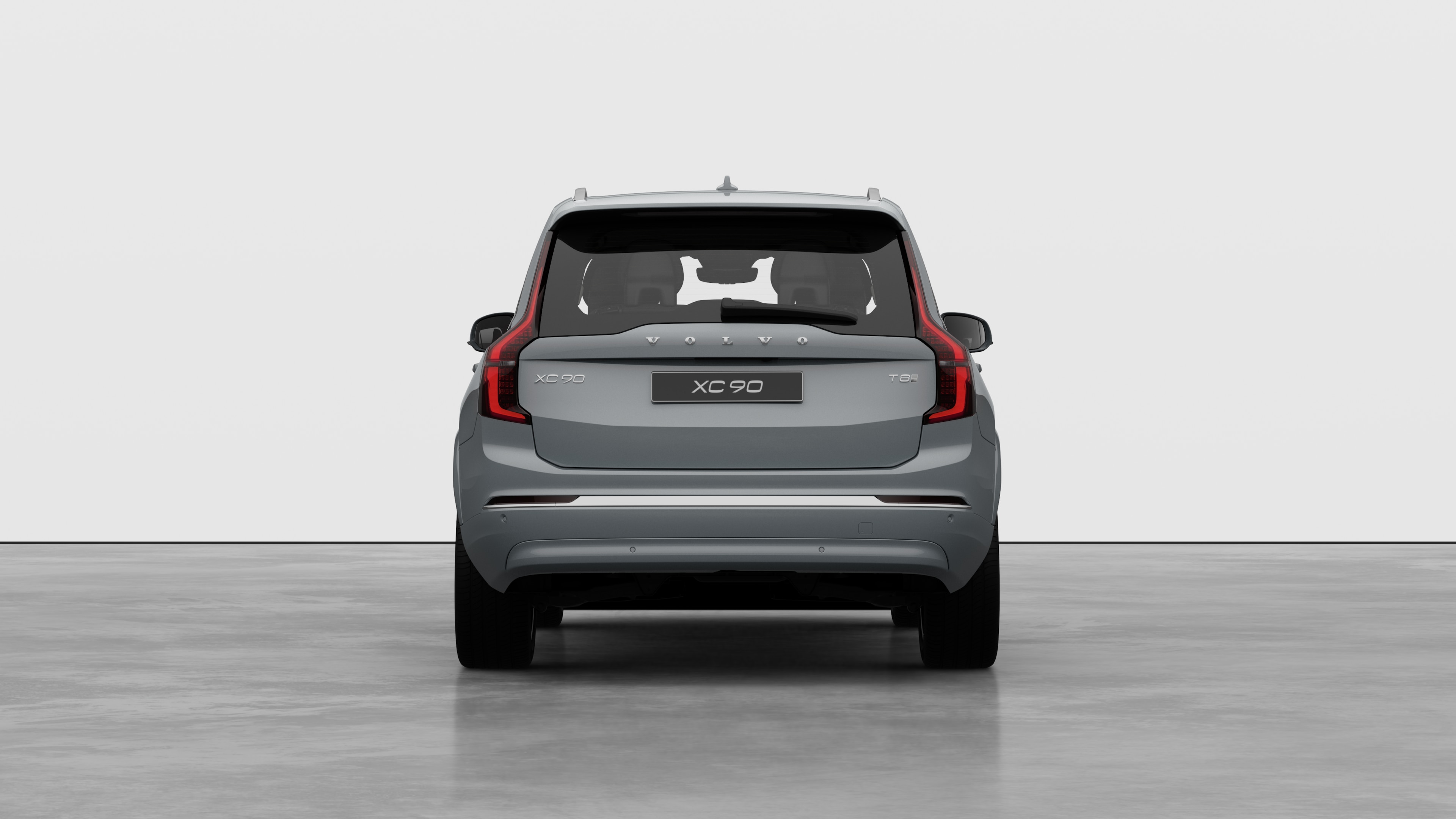 Volvo car rear view against a plain studio background.