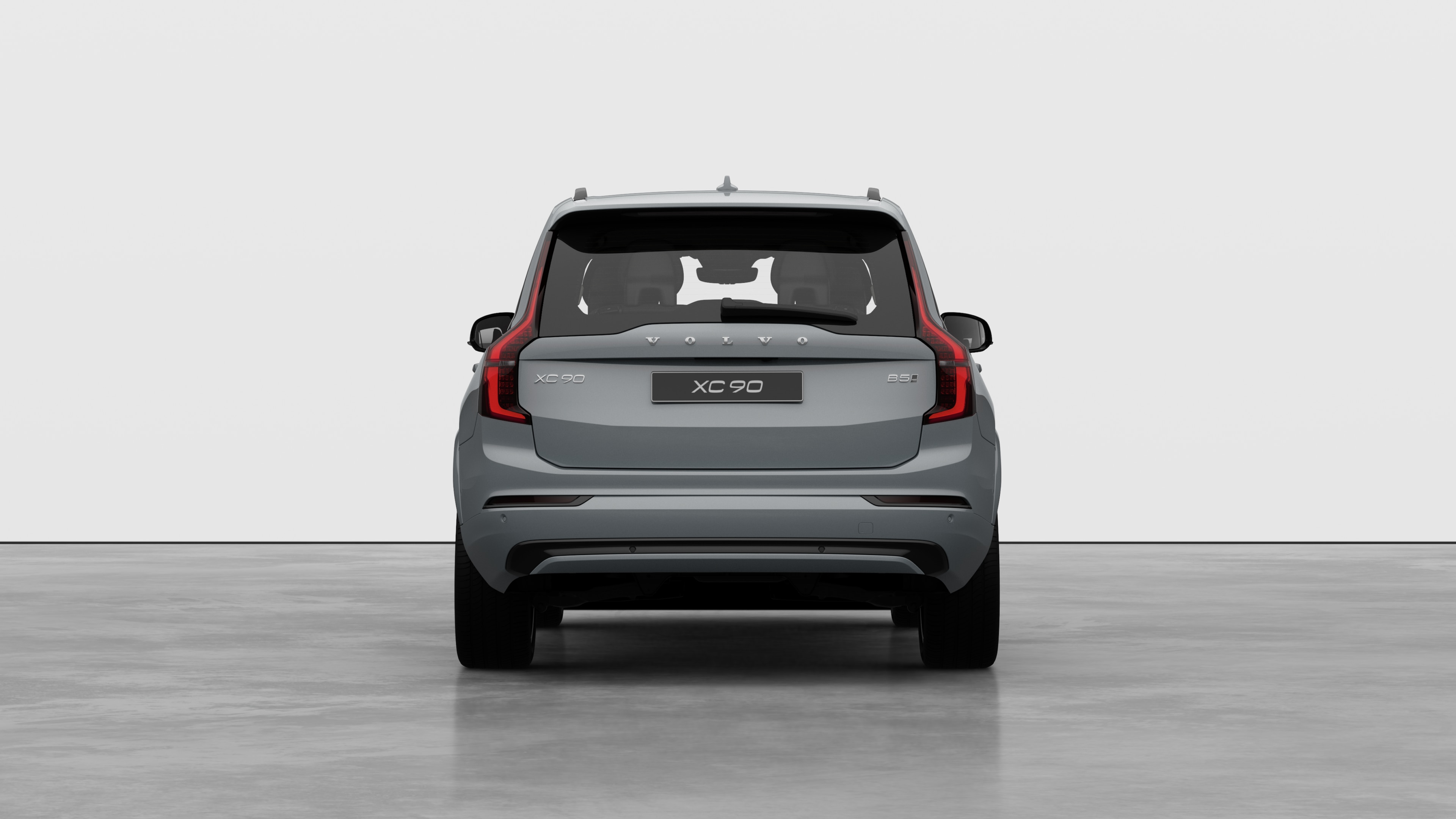 Volvo car rear view against a plain studio background.