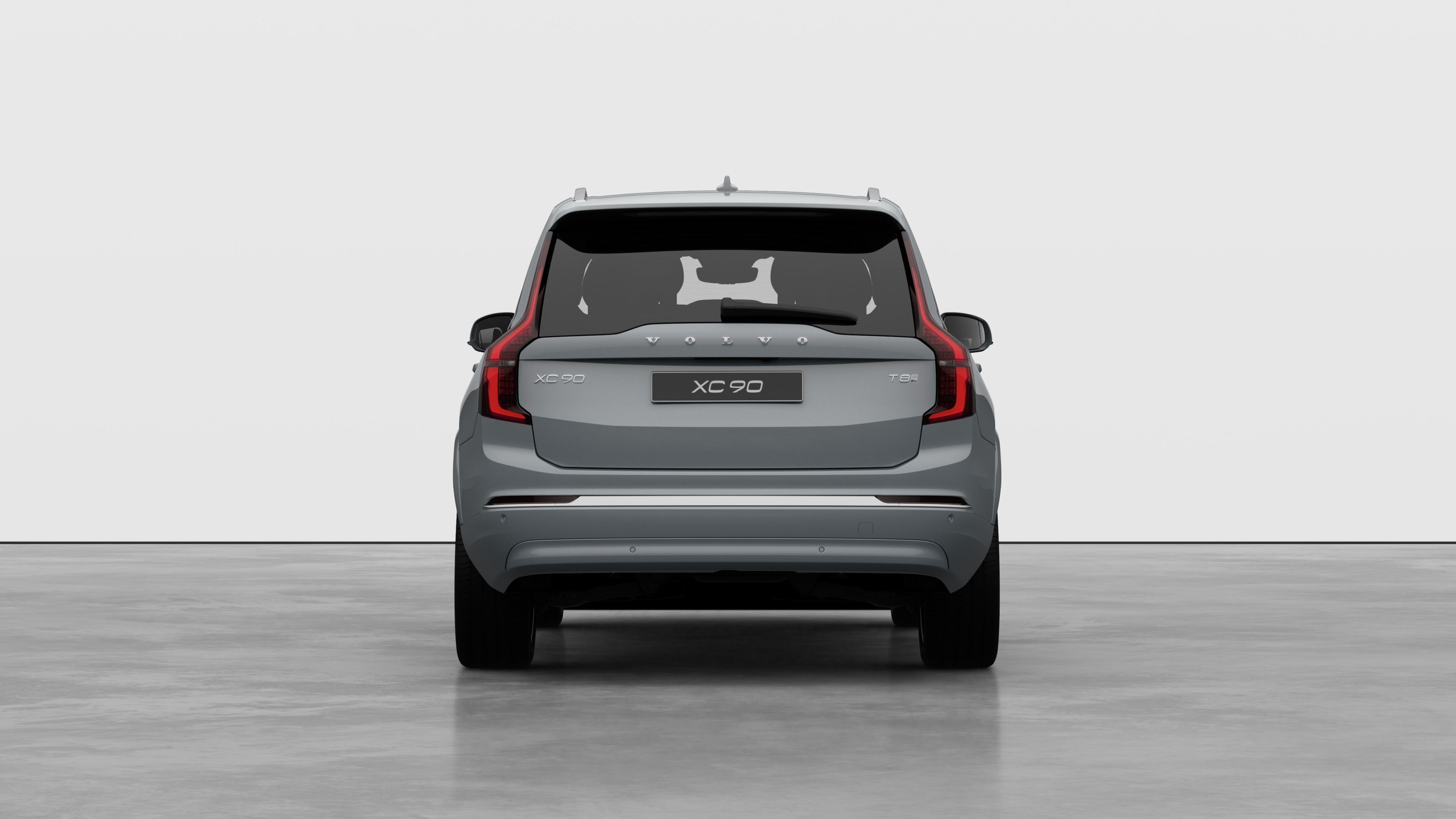 Volvo car rear view against a plain studio background.