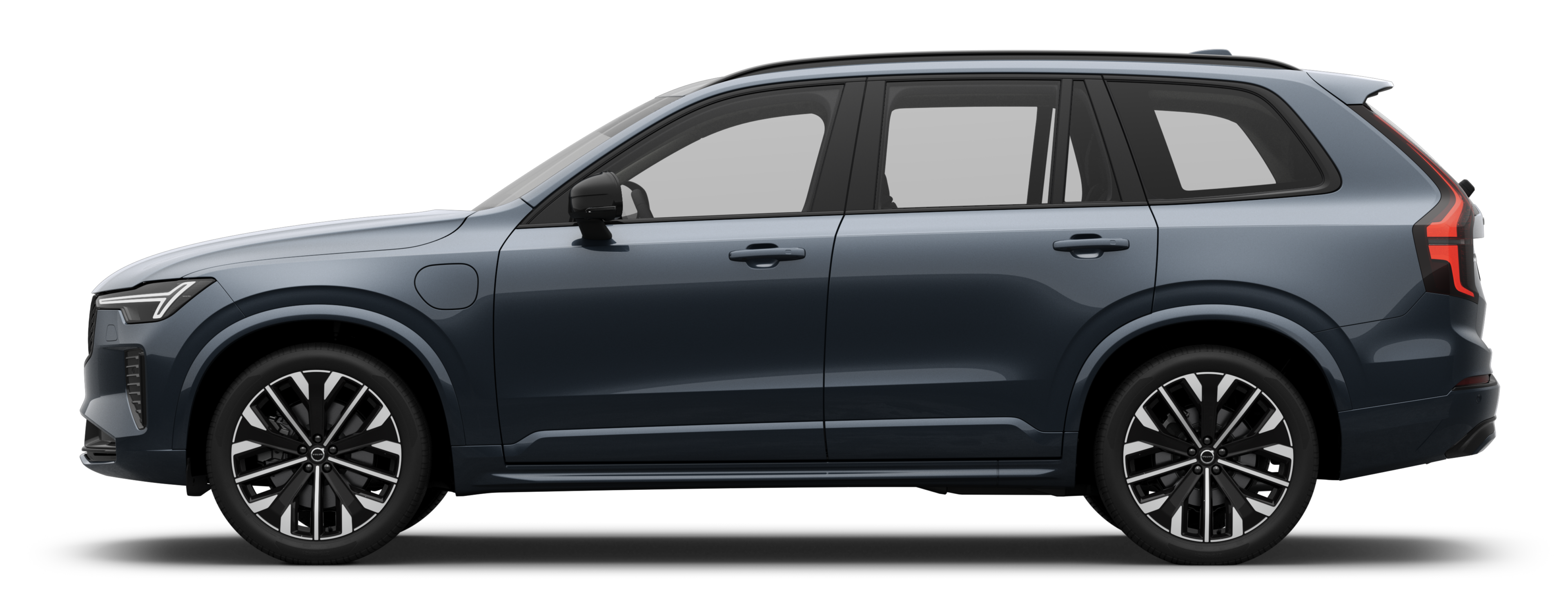 Zijaanzicht van een XC90 Plug-in Hybrid