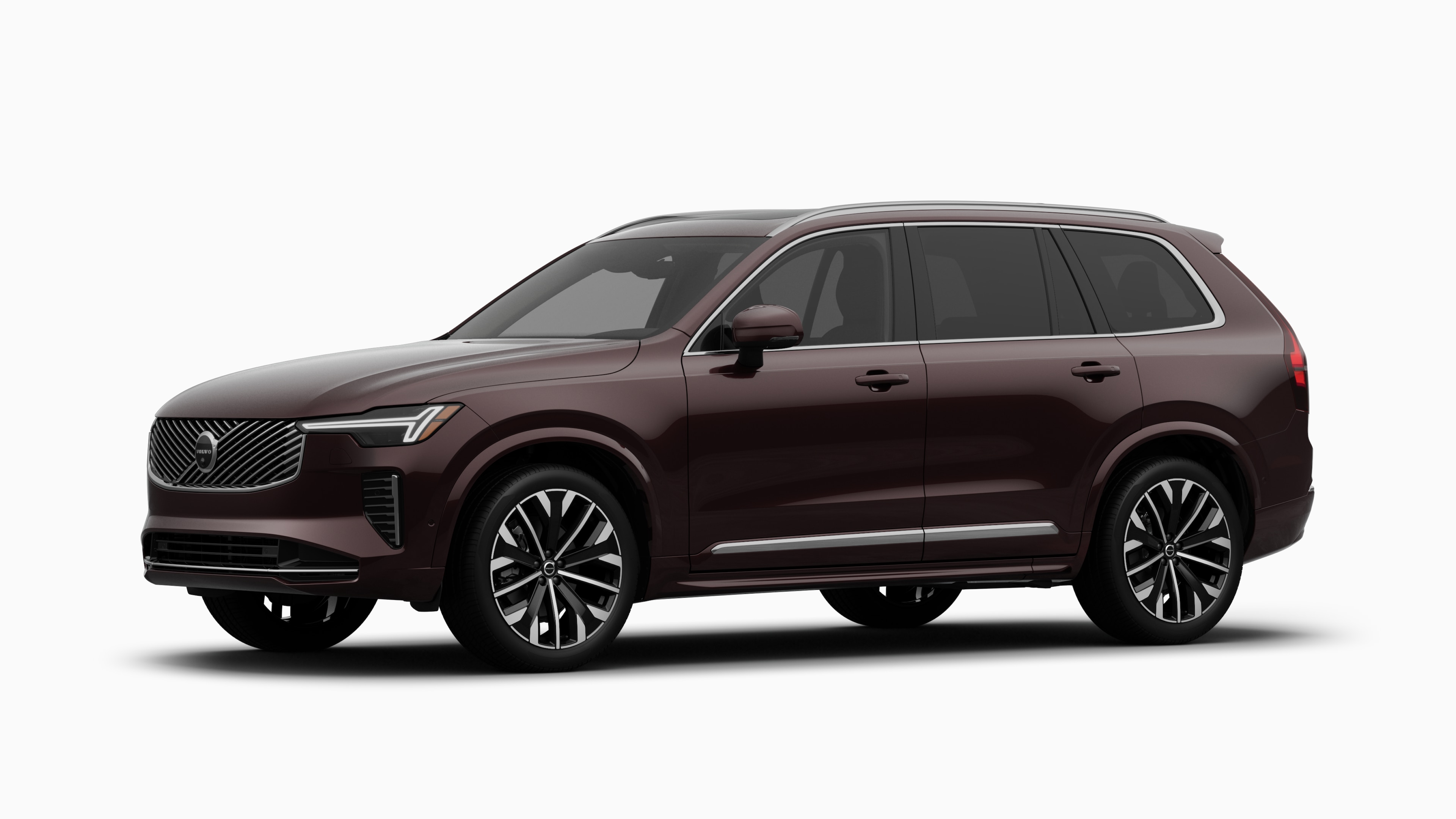 Volvo car exterior in three-quarter view, plain studio background.