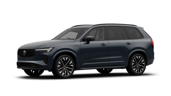 Volvo car exterior in three-quarter view, plain studio background.