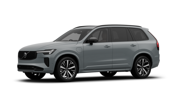 Volvo car exterior in three-quarter view, plain studio background.