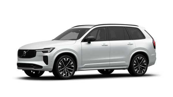Exteriér vozu Volvo v tříčtvrtečním pohledu, prosté studiové pozadí.
