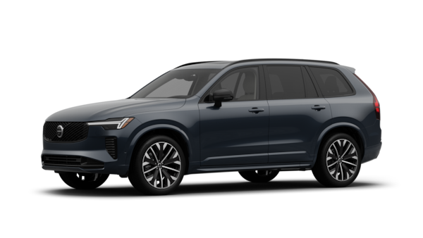 Volvo car exterior in three-quarter view, plain studio background.
