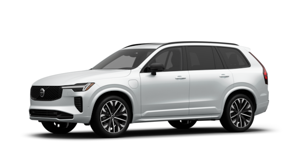 Volvo car exterior in three-quarter view, plain studio background.