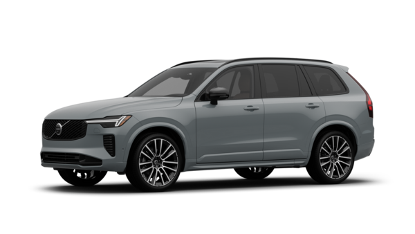Volvo car exterior in three-quarter view, plain studio background.