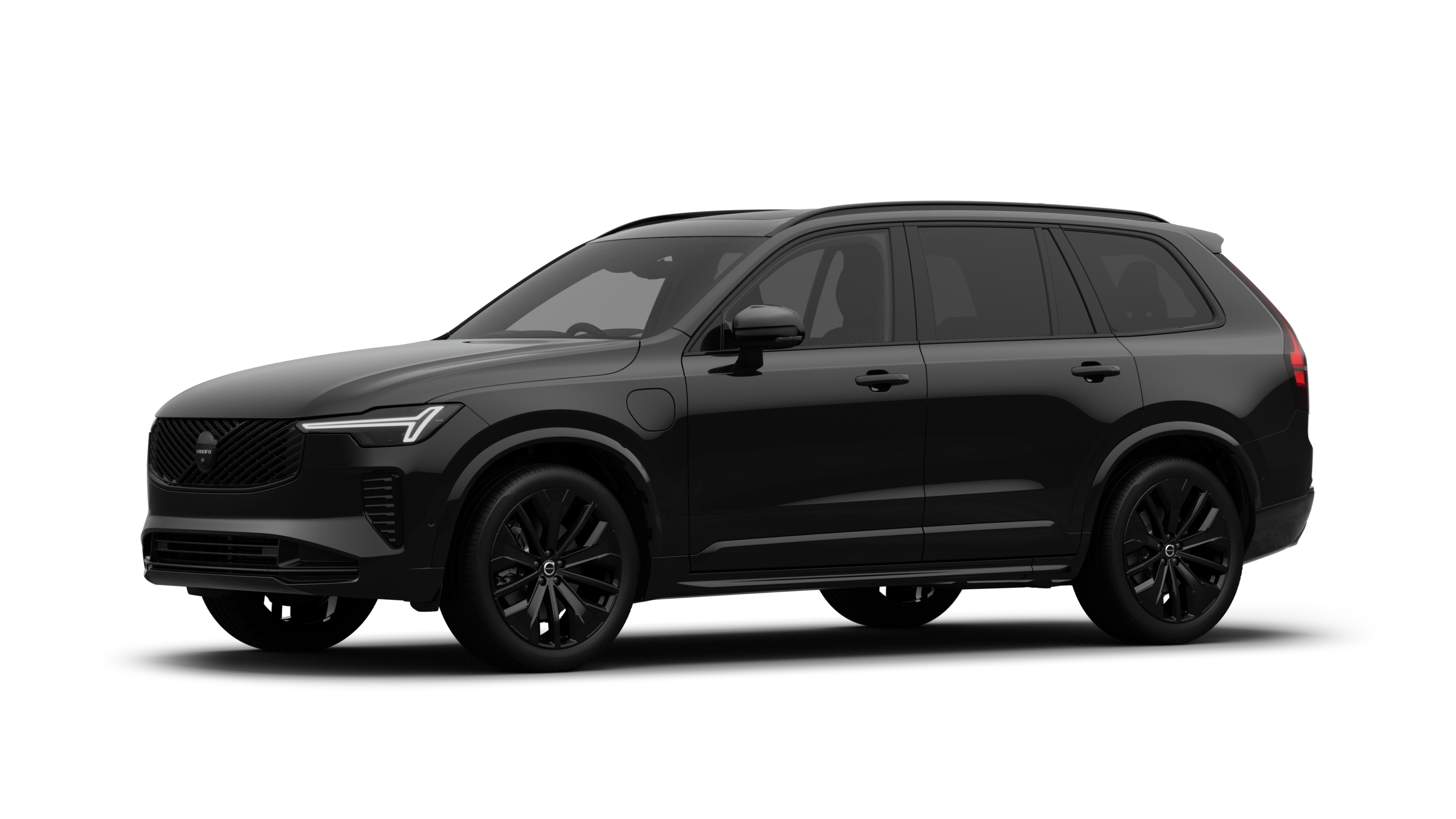 Volvo car exterior in three-quarter view, plain studio background.