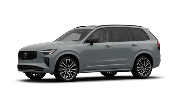Volvo car exterior in three-quarter view, plain studio background.